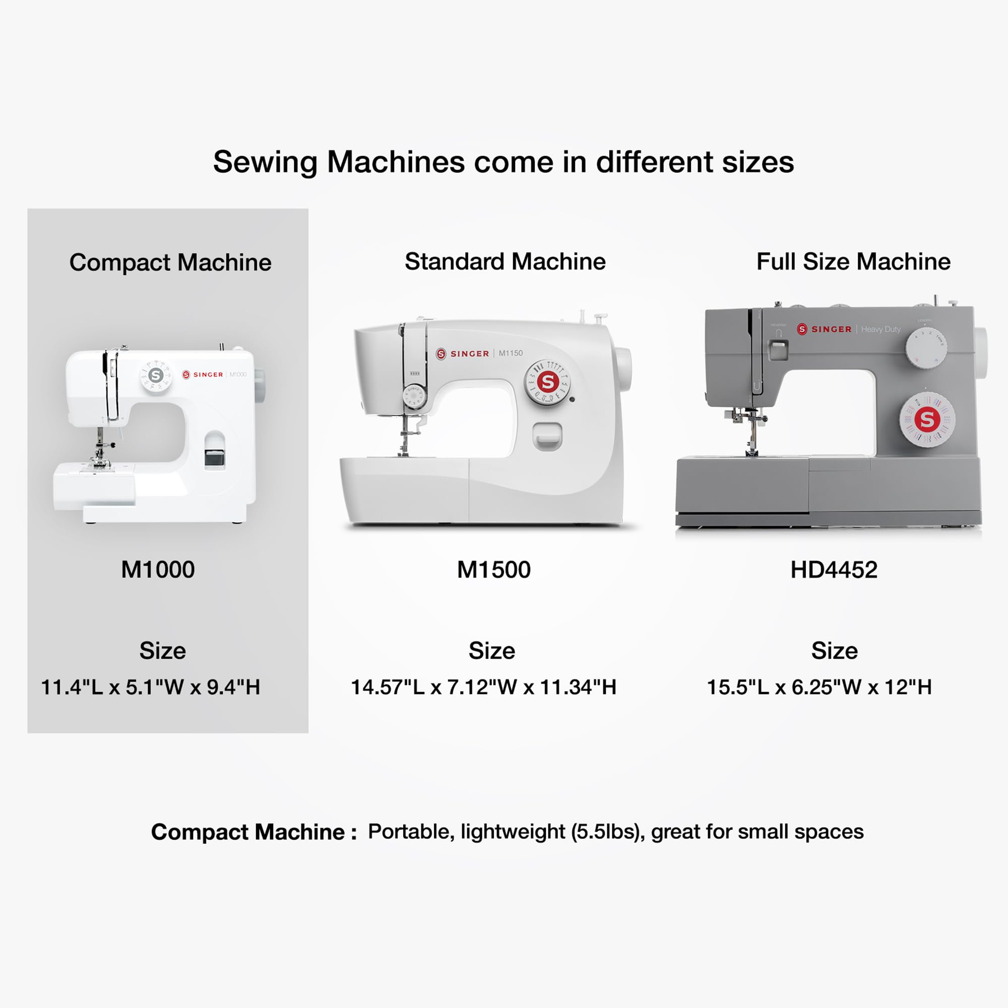 SINGER M1000.662 Lightweight Portable Sewing Machine - 32 Built-in Stitches, LED Light, Top Drop-in Bobbin - Perfect for Hemming, Mending & DIY Sewing Projects at Home