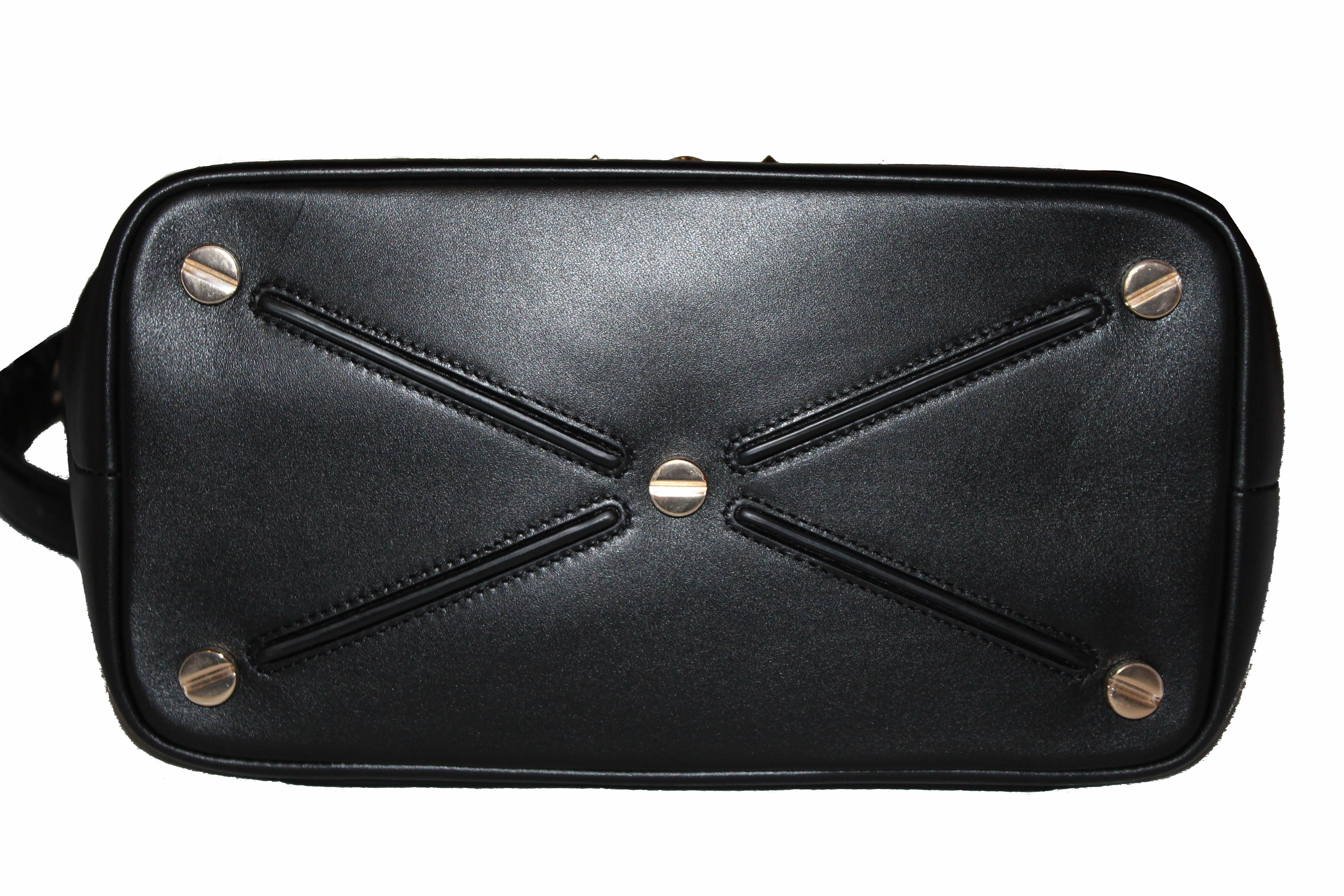 Authentic Valentino Garavani Demilune Leather Bag with Chain Trim & Double Handles - Luxury Small Crossbody Purse for Women, Perfect for Date Night & Evening Events