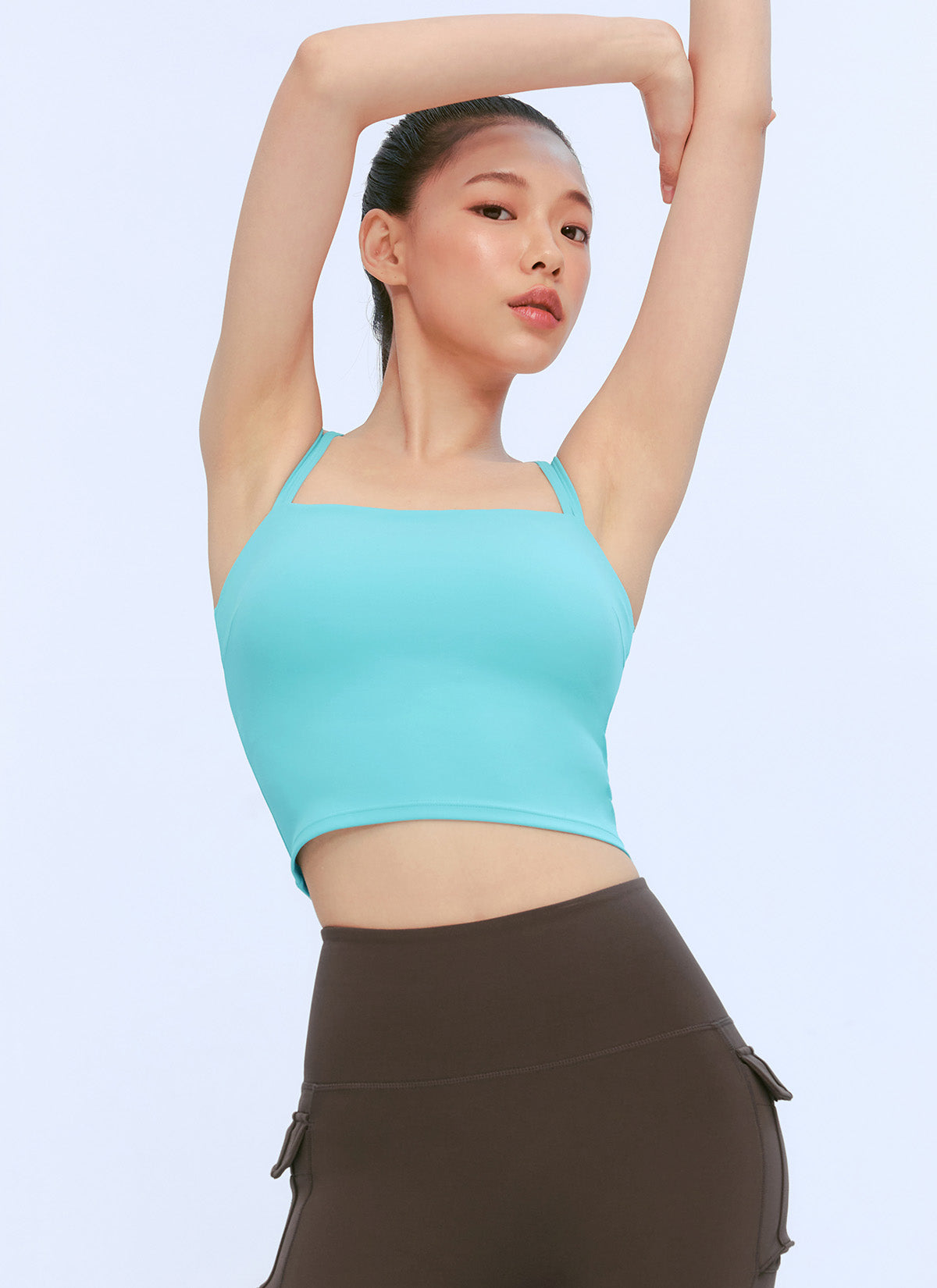 Black Label Power Rise Double Strap Sports Bra - High Support Workout Top for Running, Yoga & Gym