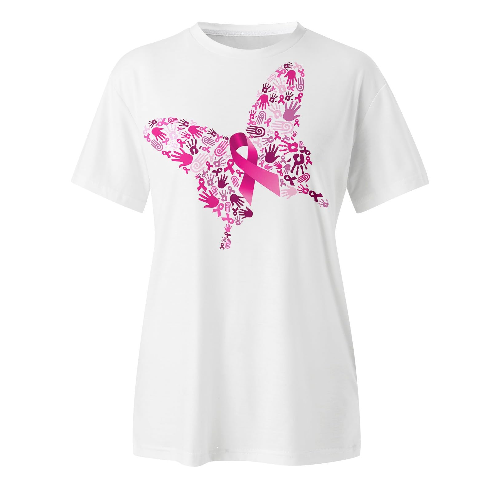 Women's Breast Cancer Awareness Shirts - Pink Ribbon & Boxing Gloves Print Fighting Survivor Tops | Perfect Gift for Cancer Warriors & Supporters | Wear to Fundraisers, Races & Awareness Events