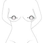 Adjustable Stainless Steel Nipple Clamps for Women - Non-Piercing Nipple Jewelry with Flirt Ring - Sensual BDSM Toy for Couples Play, Adult Intimacy & Role Play Scenes