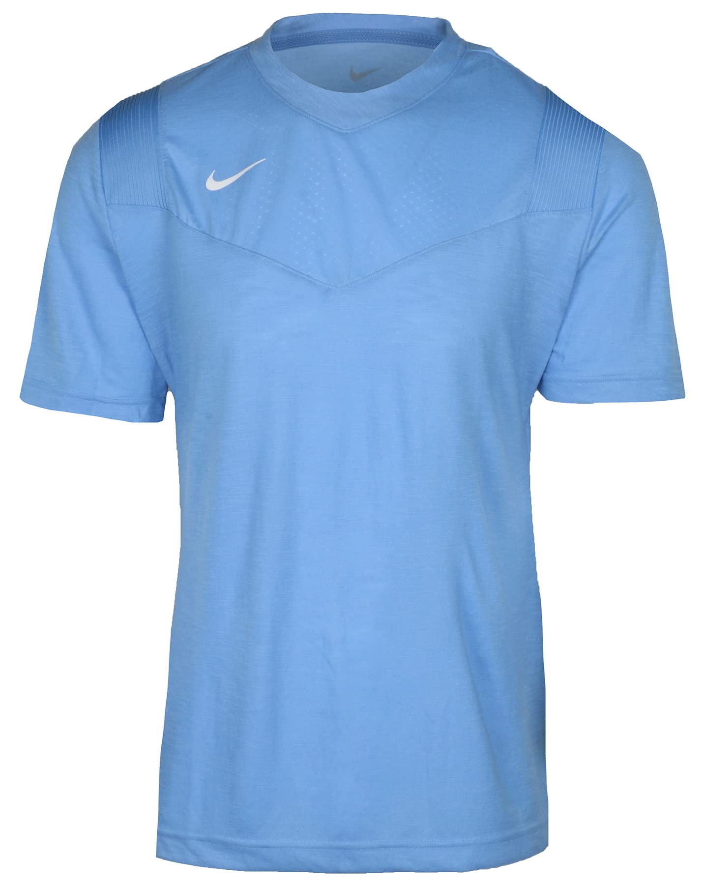 Nike Men's Top Player UV Training Short Sleeve Shirt - Moisture Wicking, UPF Sun Protection, Athletic Performance - Blue, Large - Perfect for Gym Workouts, Running & Outdoor Sports