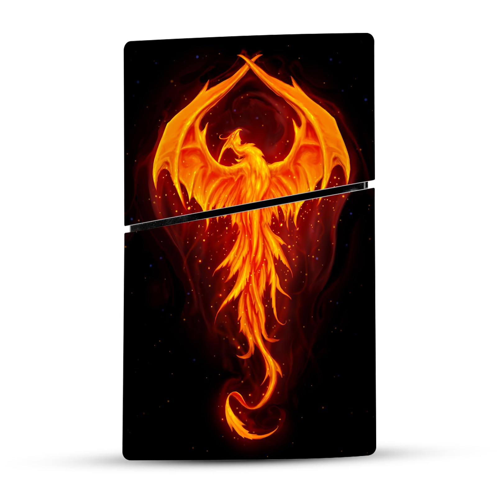 Official Christos Karapanos Phoenix Dragon Mix Art Vinyl Sticker for PS5 & DualSense Controller - Premium Gaming Skin Compatible with PlayStation 5 Slim & Digital Edition - Perfect for Gaming Setups & Console Customization