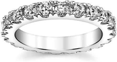 3.0mm Round 4-Prong Moissanite Eternity Wedding Band for Women - 14k White, Yellow & Rose Gold | Matching Engagement Ring Set, Anniversary Gift, Bridal Jewelry | Perfect for Proposals, Weddings & Special Occasions