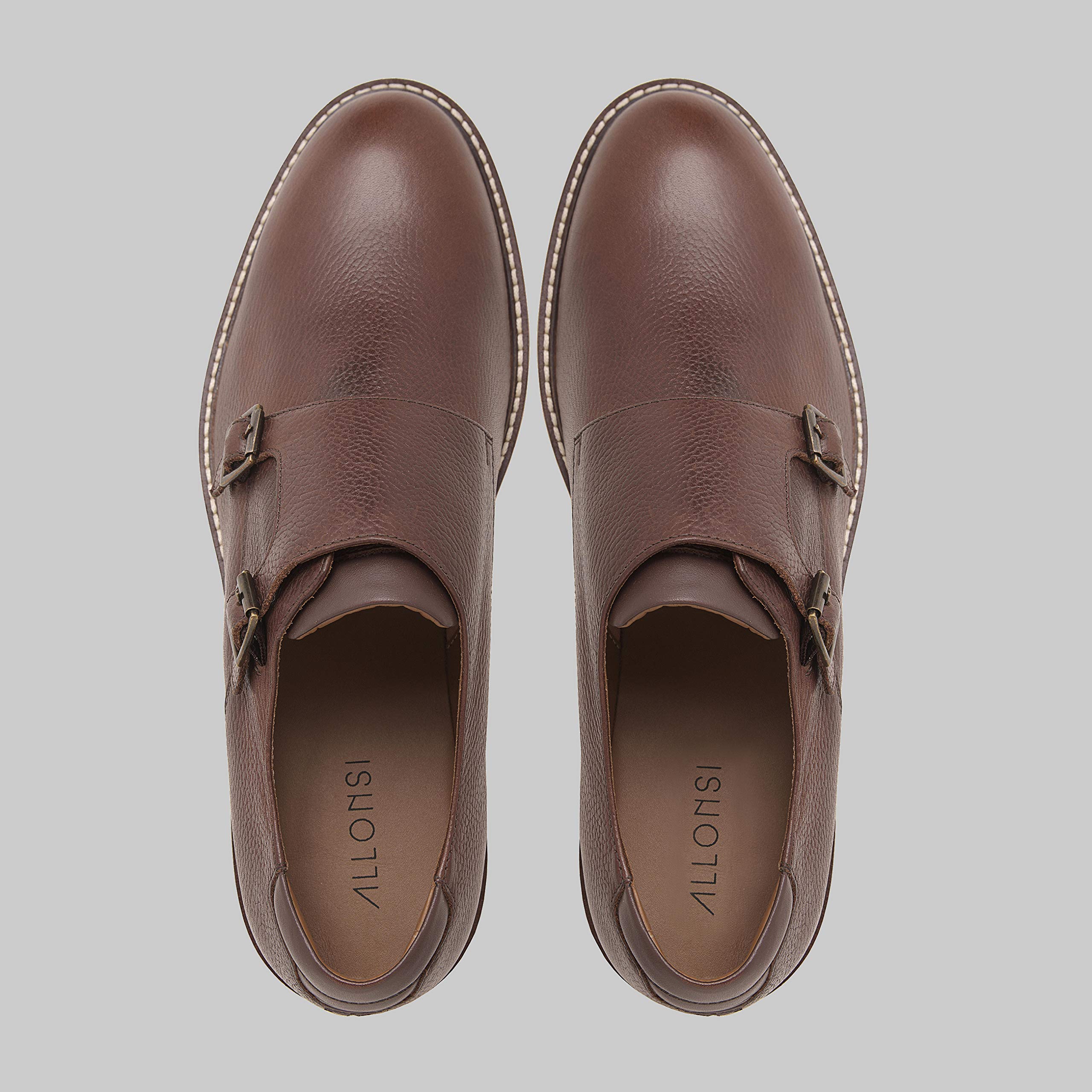 Premium Genuine Leather Suede Dress Shoes for Men - Handcrafted Luxury Monk Strap Casual Shoes with Lightweight EVA Sole & Plain Toe Design - Perfect for Business, Weddings & Formal Occasions
