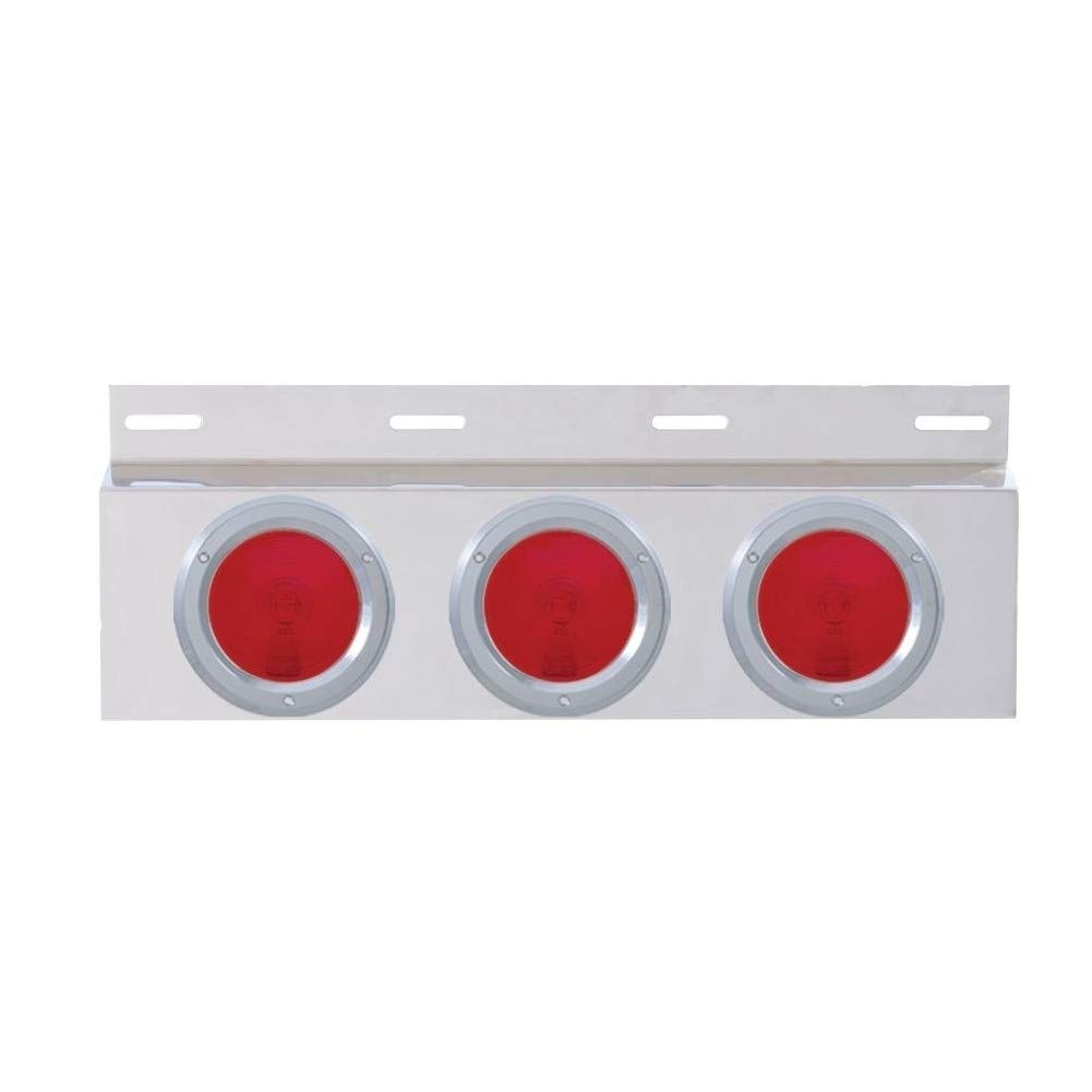 United Pacific 10642 Stainless Steel Mud Flap Plate with Three 4
