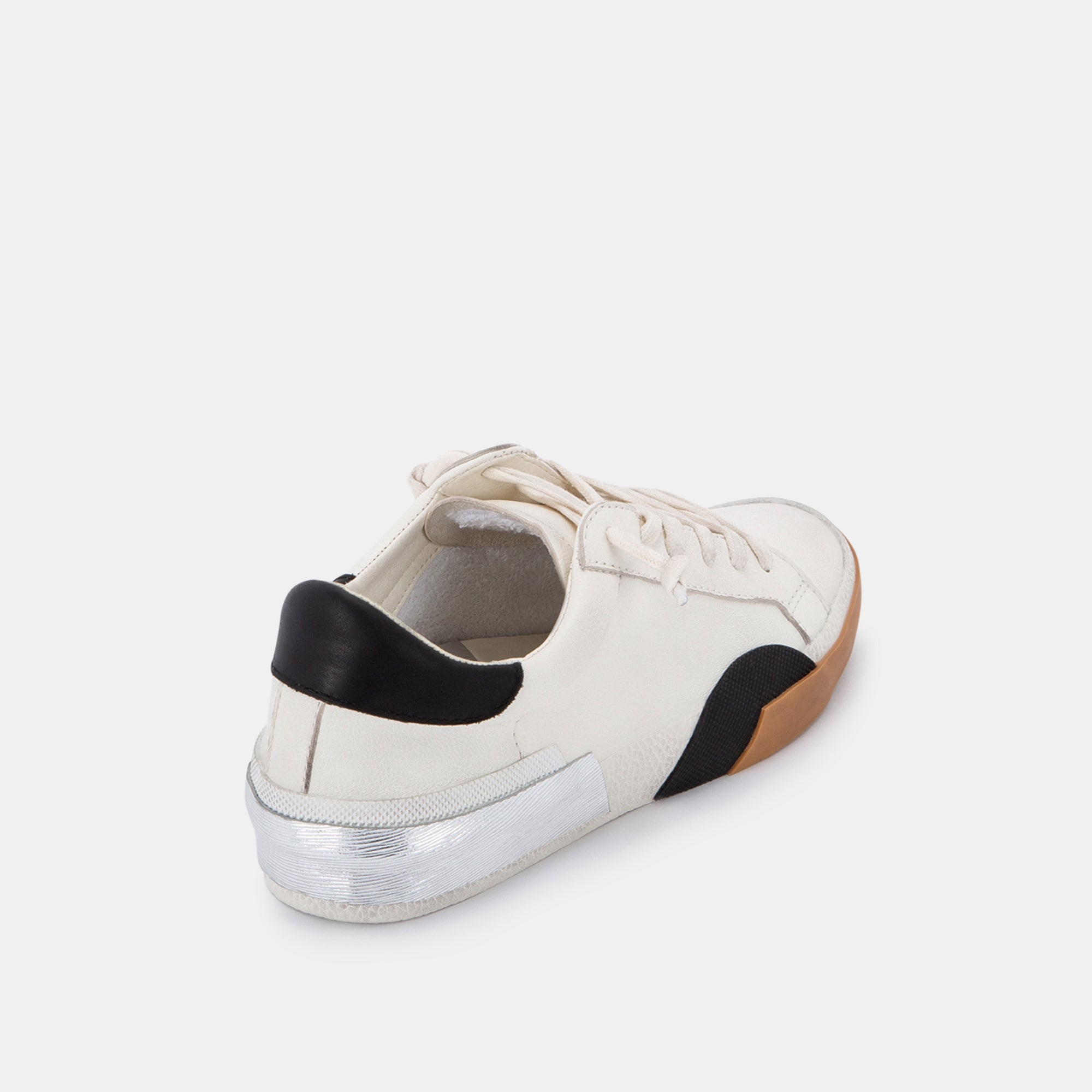 ZINA Wide Fit Sneakers for Women - White & Black Leather Comfort Shoes for Walking, Running & Casual Wear