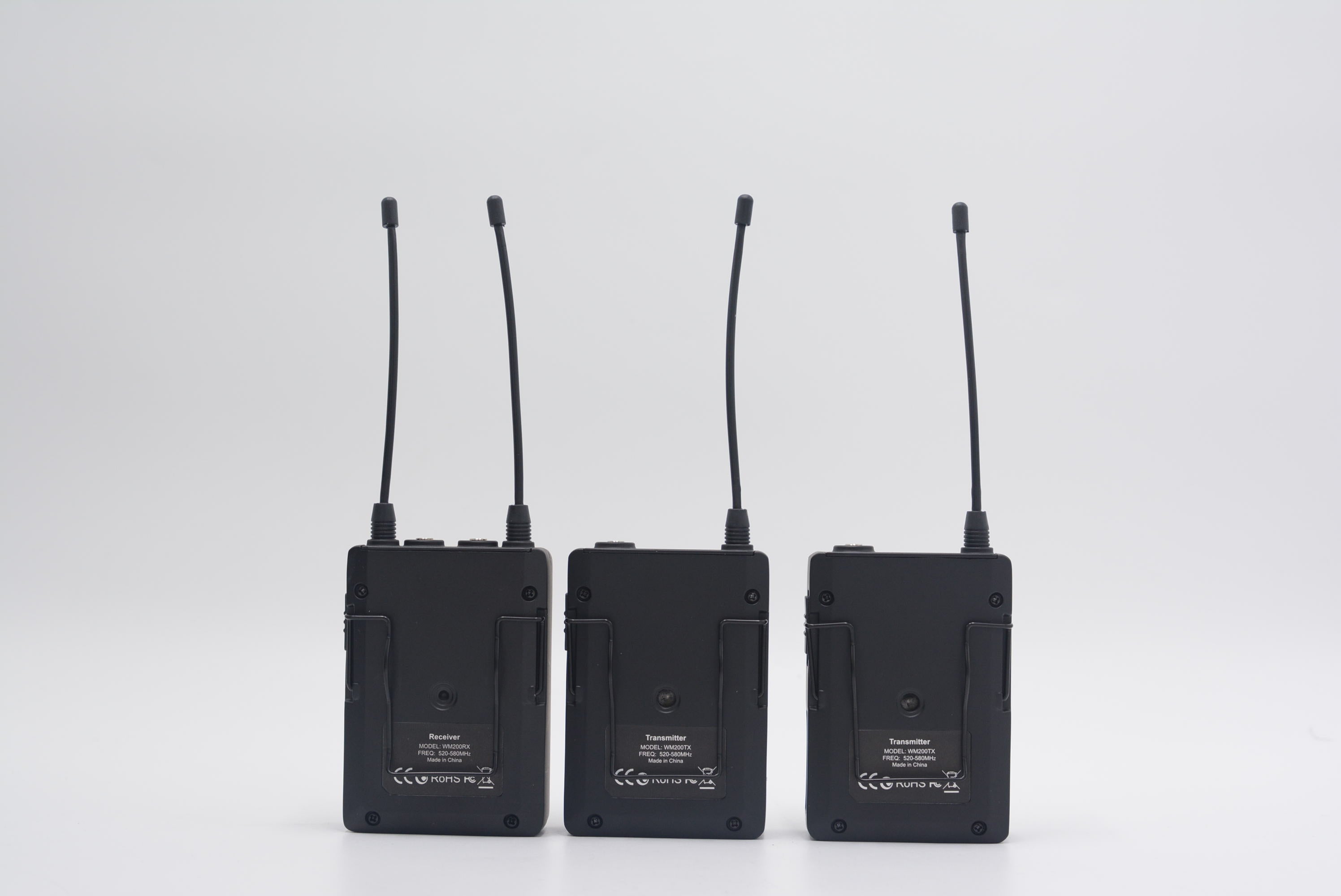 Comica CVM-WM200 Professional Wireless Microphone System - Dual Channel UHF Audio Transmitter & Receiver Set for DSLR, Camcorder, Live Streaming (Ideal for YouTube, Vlogging, Podcasting & Interviews)