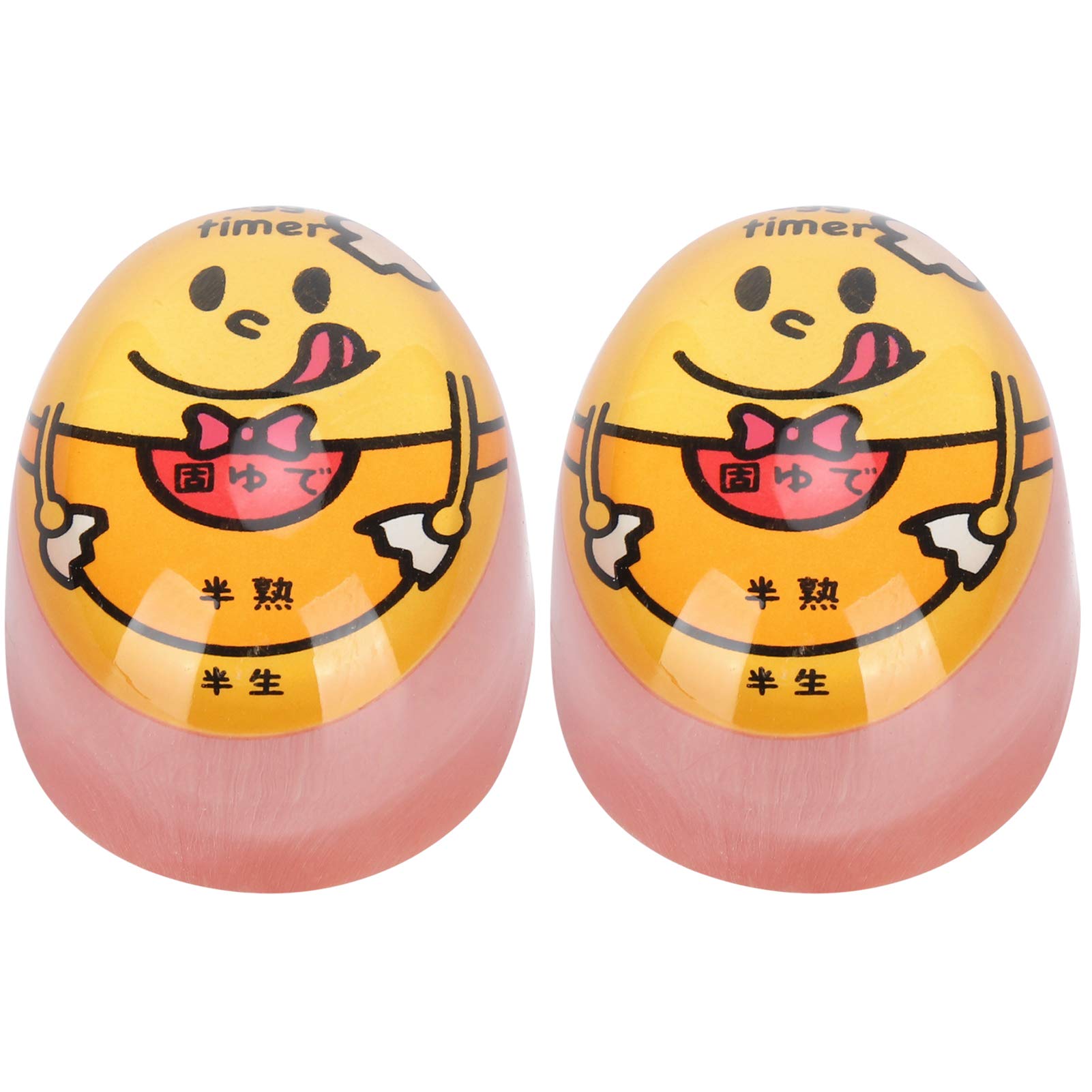 2Pcs Cute Egg Timer - Color Changing Egg Shaped Kitchen Timer for Perfect Soft, Medium & Hard Boiled Eggs | Resin Cooking Tool for Breakfast, Meal Prep & Kitchen Decor (Yellow)
