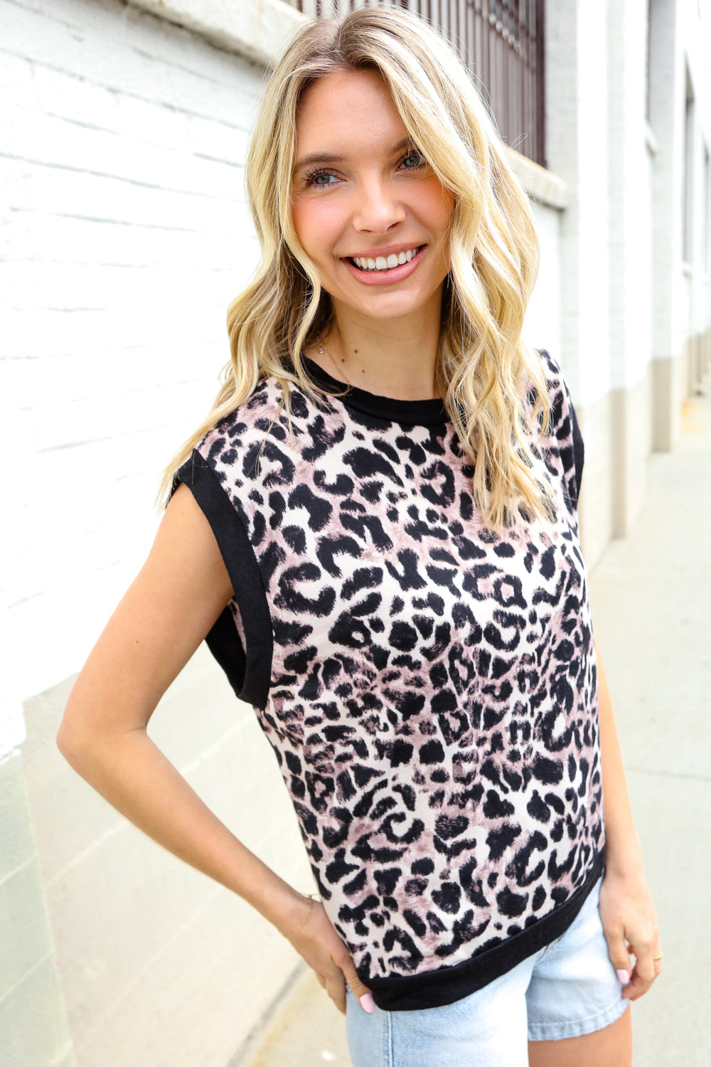 Be Bold Dolman Short Sleeve Leopard Print Knit Top - Women's Fashion Animal Print Blouse for Casual Wear, Date Night & Office Outfits