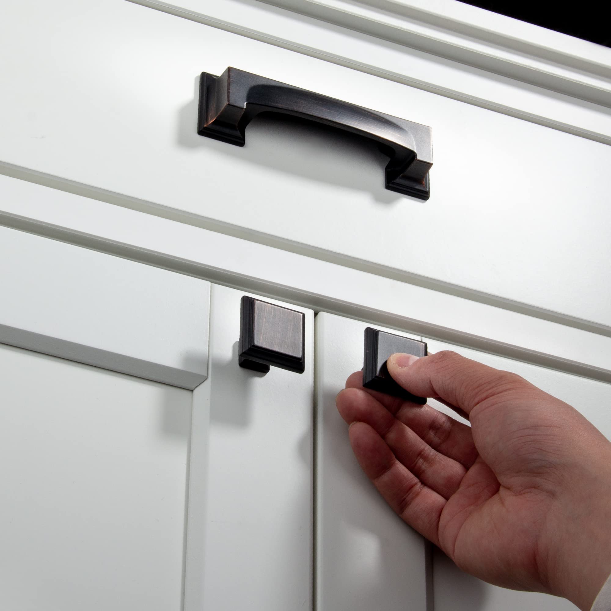 TUNNY 10 Pack Oil-Rubbed Bronze Cabinet Handles - 3.8