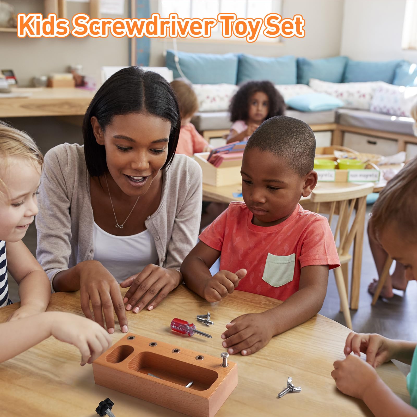 **Kids Screwdriver Toy Set - Toddler Busy Board Sensory Toys, Fine Motor Skills Learning Tools for 3-5 Year Olds, Autism Sensory Toys for Preschool Activities - Perfect for DIY Play, Classroom & Therapy Use**