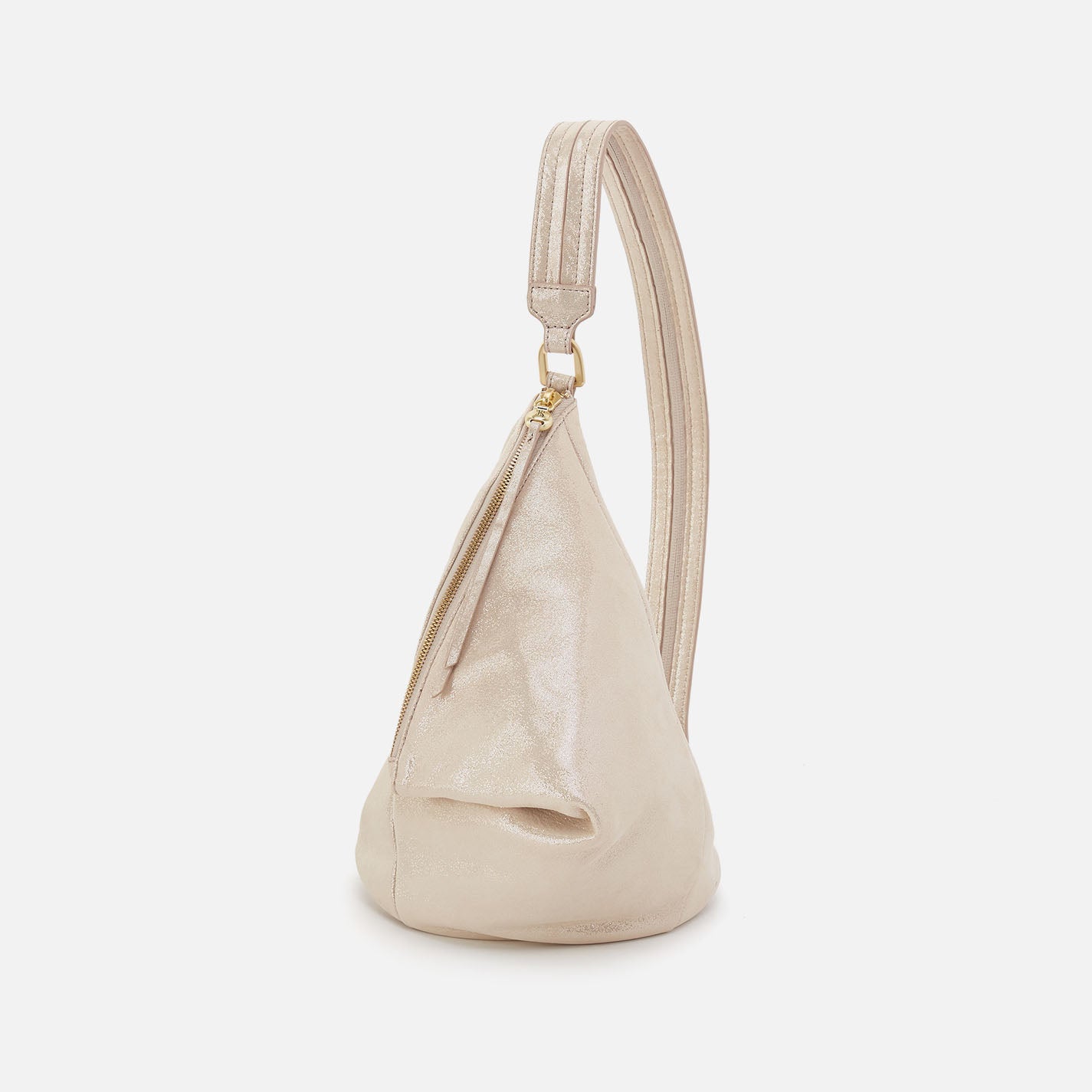 Sway Small Sling Bag in Metallic Leather - Sand Shimmer Color | Stylish Crossbody Purse for Women | Perfect for Everyday Use, Travel & Night Out