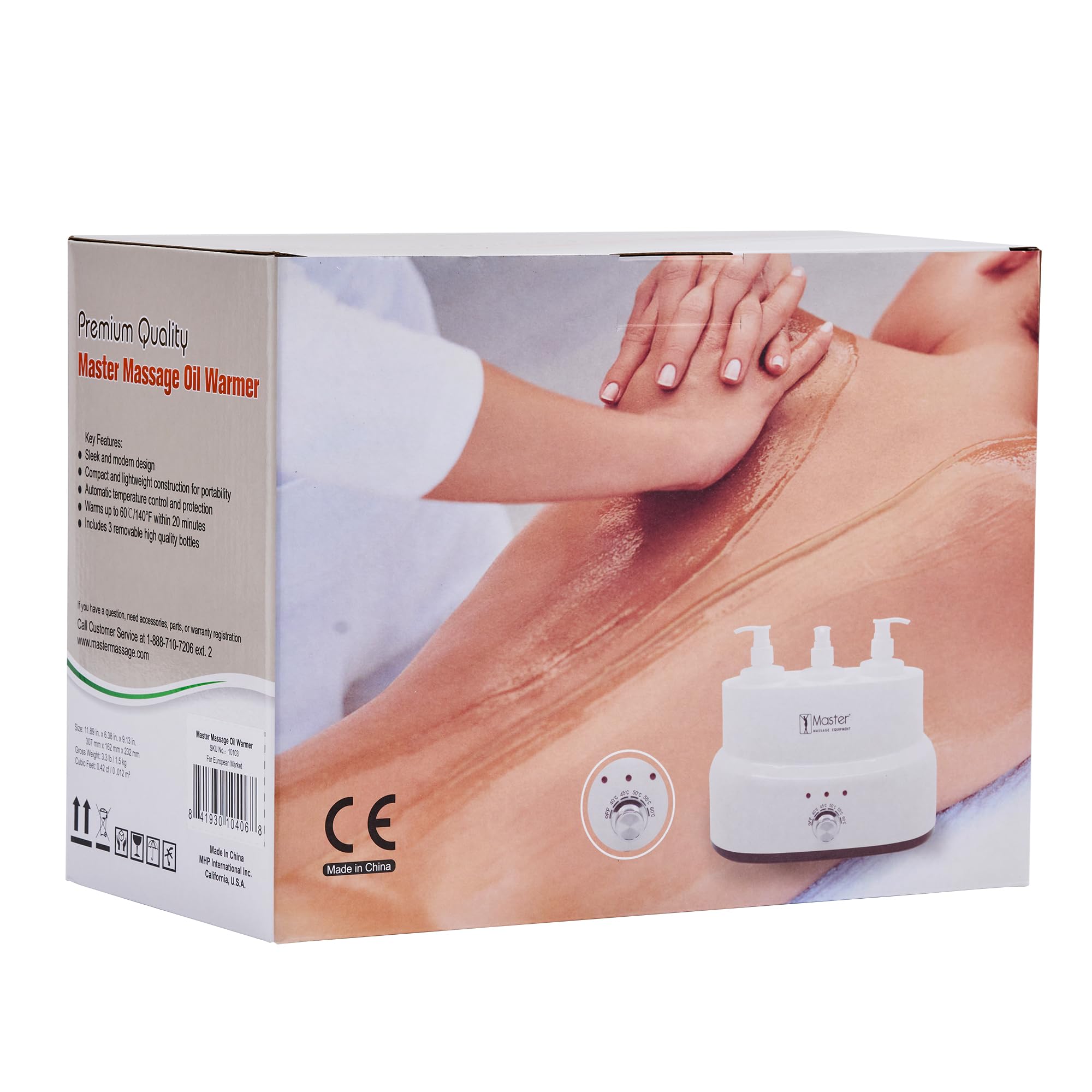 Professional 3-Bottle Massage Oil, Lotion & Cream Warmer Heater with Empty Bottles - Spa Salon Body Therapy Heating Device for Relaxation - Perfect for Massage Therapists, Home Spa & Couples Massage (White)