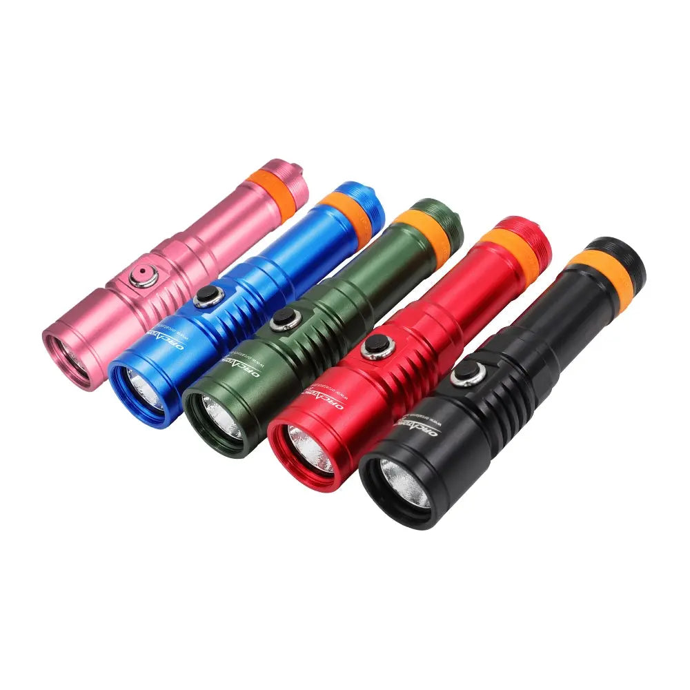 Orcatorch D710 Professional Dive Torch - 3000 Lumens Ultra Bright Underwater Flashlight for Scuba Diving, Snorkeling, Night Fishing & Emergency Use