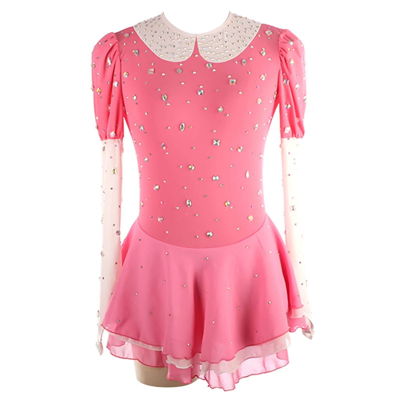 Girl's Figure Skating Dress with Fingerpoint Sleeves - Competition & Performance Outfit for Ice Skating, Roller Skating & Dance - Perfect for Recitals, Shows & Ice Dancing