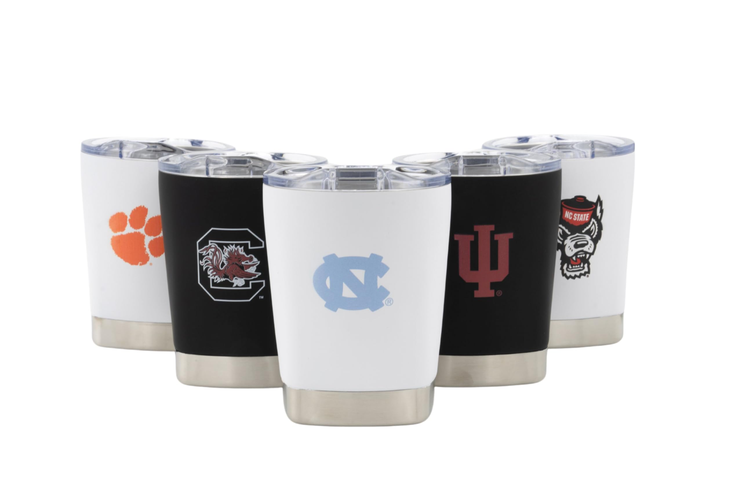NCAA 12 oz Stainless Steel Tumbler with Lid - Insulated Wine & Whiskey Glass for Game Day, Tailgating & Outdoor Events (North Carolina Tar Heels)