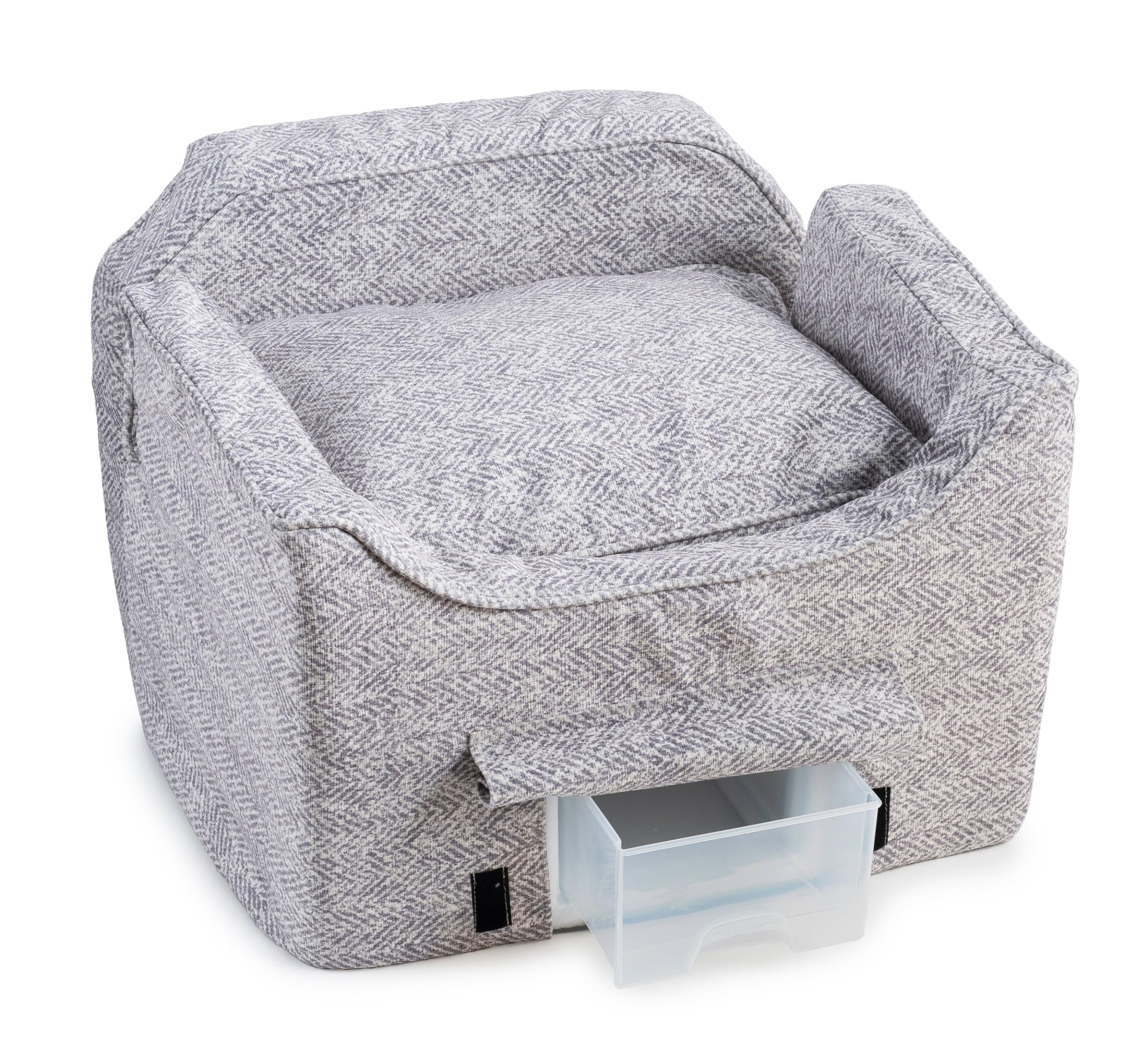 Snoozer Lookout II Medium Dog Car Seat for Small Dogs Under 25lbs - Palmer Dove Fabric with Storage Tray & Removable Washable Cover - Pet Travel Accessory to Prevent Car Sickness - Perfect for Road Trips, Vet Visits & Daily Commutes