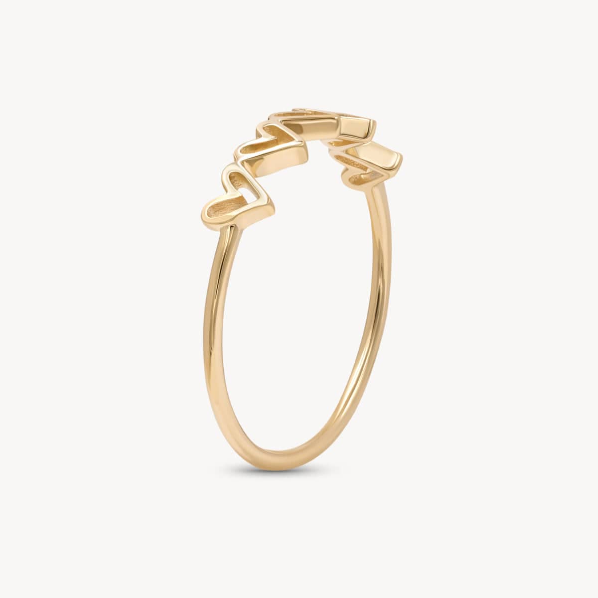 Five Hearts Ring - Elegant Stackable Rings for Women, Perfect for Valentine's Day Gifts & Anniversary Jewelry | Ideal for Romantic Dates, Proposals, and Special Occasions