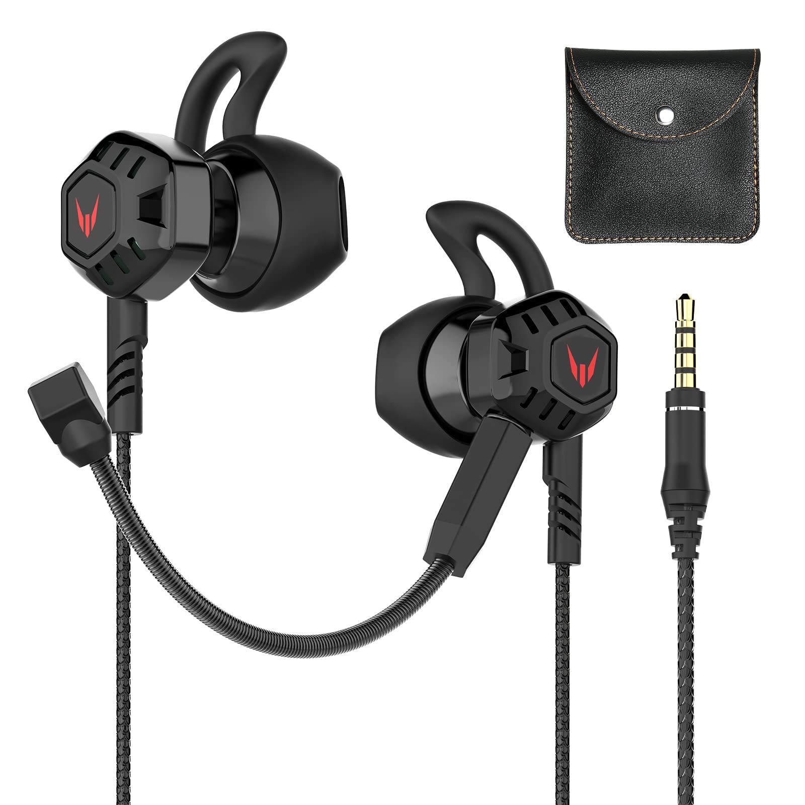 Langsdom Wired Gaming Earbuds with Microphone - Noise Cancelling In-Ear Headphones with 3.5mm Jack for iPhone, Android, PC, Xbox One, Nintendo Switch, PSP (Black) - Perfect for Gaming, Work Calls & Music Listening