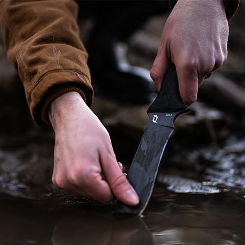 Schrade Delta Class Bedrock High Carbon Steel Fixed Blade Knife - 7 Inch Drop Point Blade for Bushcraft, Survival, Hunting & Outdoor Adventures | Durable Camping Knife with Sheath for Hiking, Fishing & Wilderness Survival