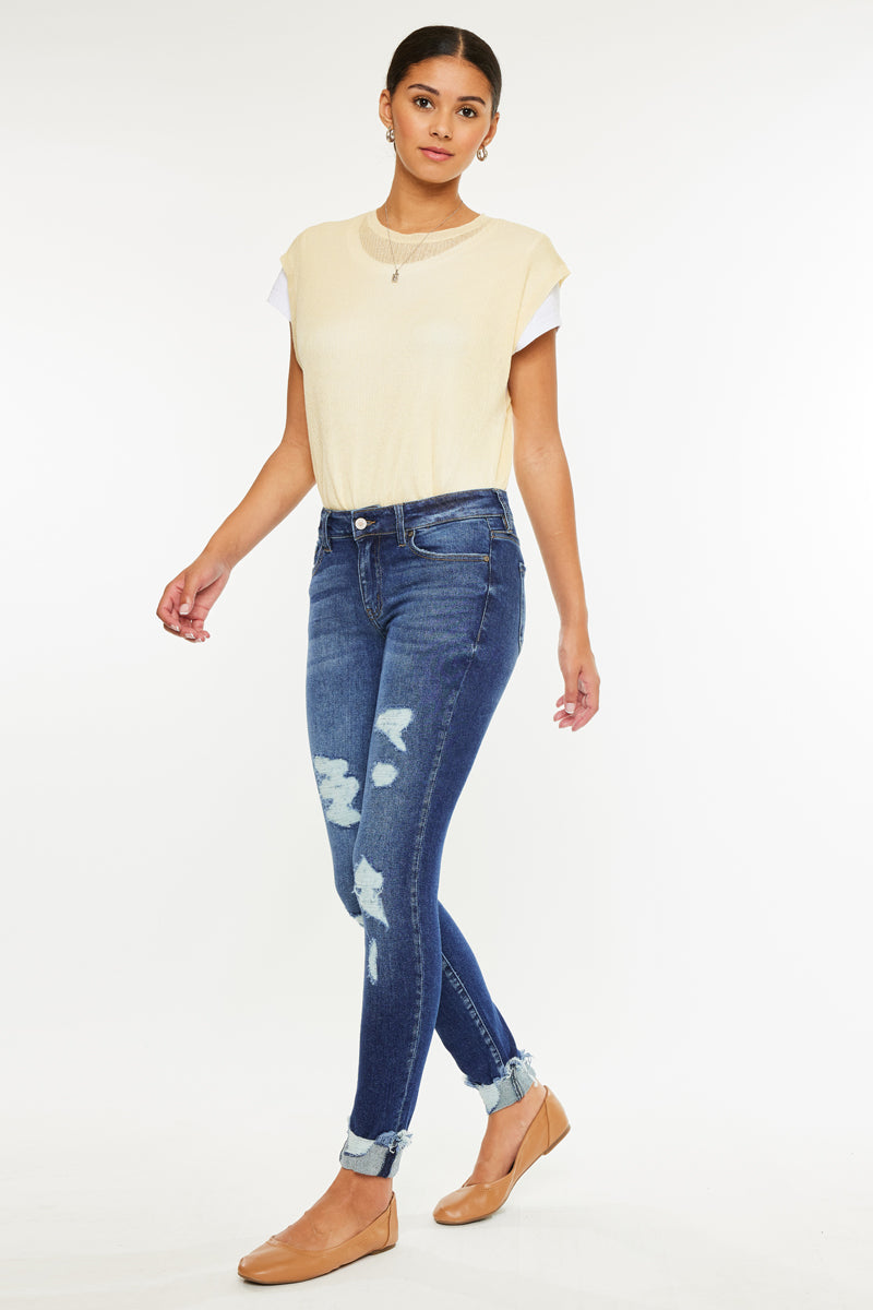Sienna Mid Rise Super Skinny Jeans for Women - Stretch Denim Pants, Slim Fit, High Waist - Perfect for Casual Wear, Night Out, and Everyday Fashion