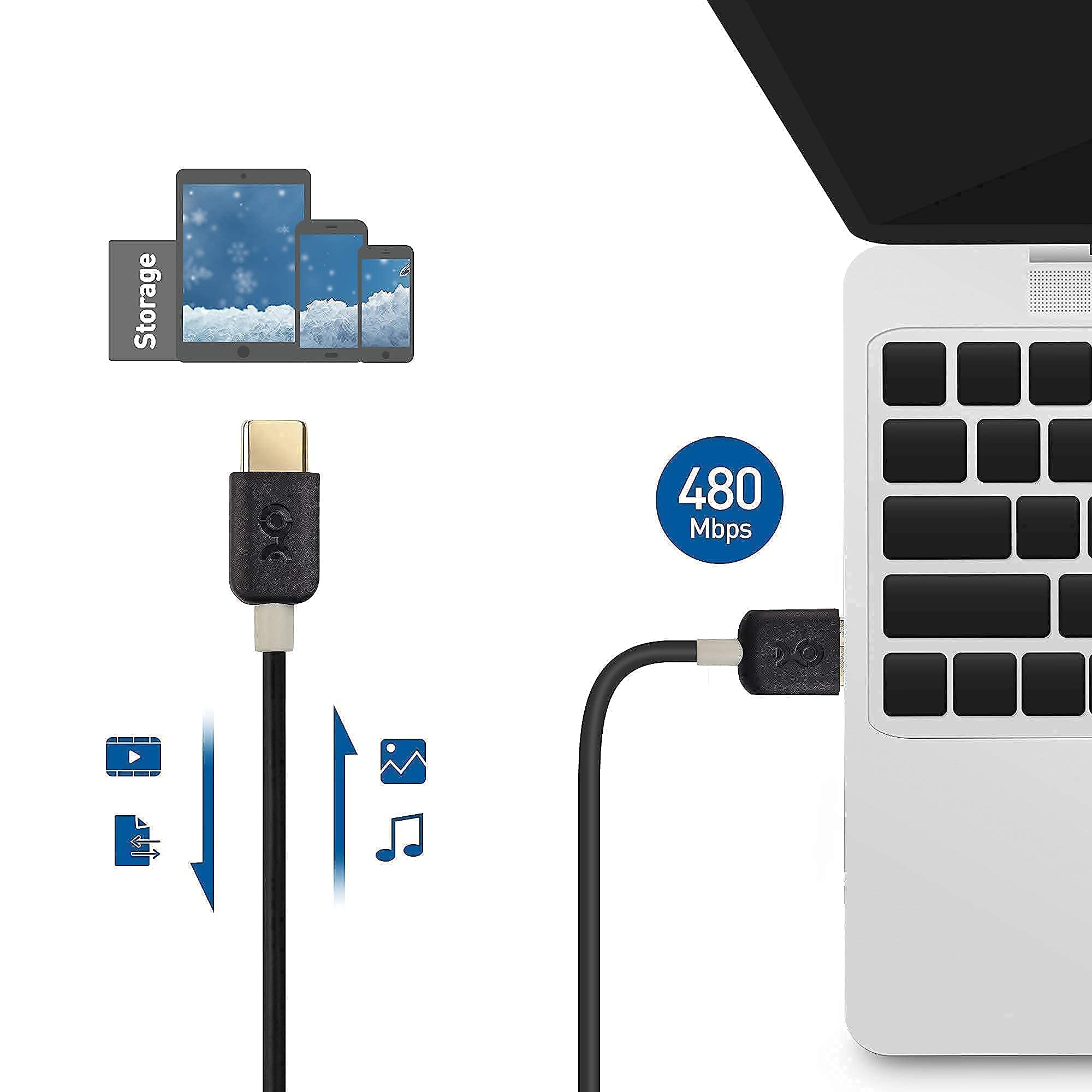 Cable Matters 6ft USB C to USB C Monitor Cable - 4K 60Hz, 100W Power Delivery, 5Gbps USB 3.1 Gen 1 & 3-Pack 3.3ft Slim USB C Cables - for 4K Monitors, Fast Charging, and High-Speed Data Transfer