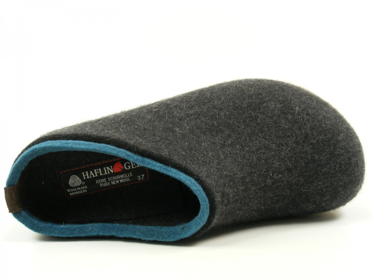 HAFLINGER Unisex Low-Top Slippers - Grey Grau Graphit 77 - Size 11.5 US Men - Cozy Indoor/Outdoor House Shoes for Relaxation & Comfort