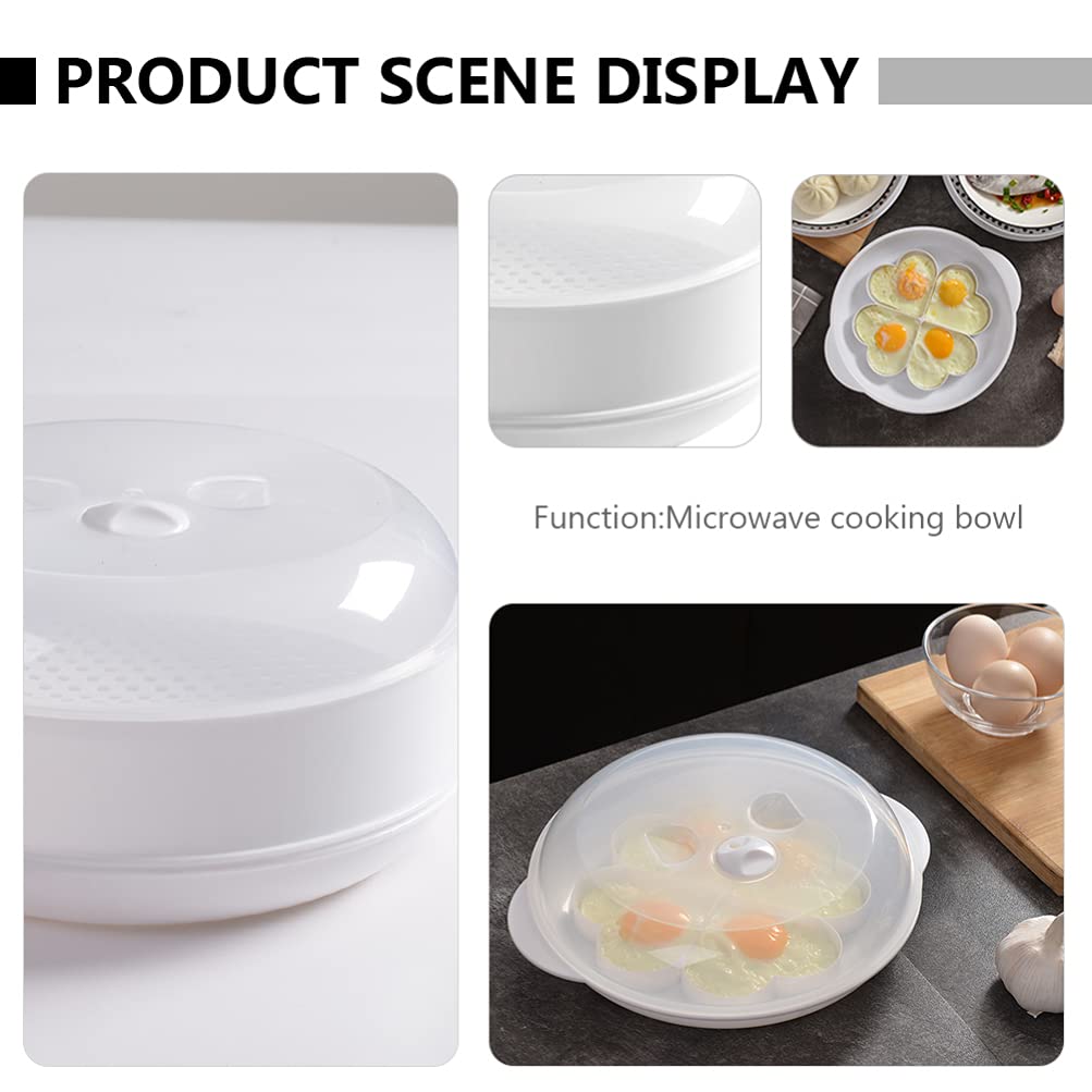 1pc Microwave Steamer with Lid - Miniature PP White Steam Rack for Vegetables, Dumplings & Food | BPA-Free, Dishwasher Safe | Perfect for Healthy Cooking, Meal Prep & Quick Reheating