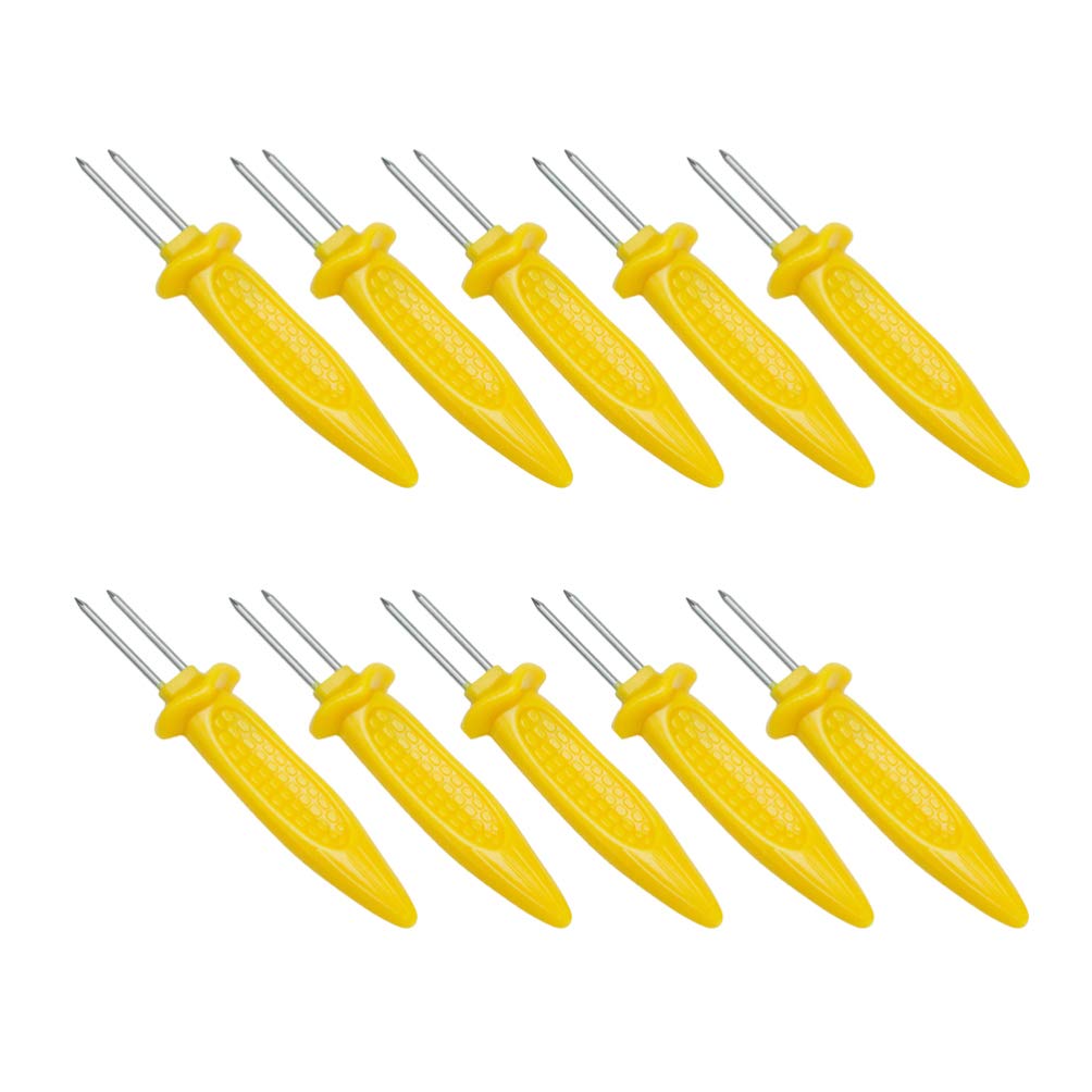 Yardwe 50-Pack Stainless Steel Corn Holders - Twin Prong BBQ Forks for Grilling, Picnics & Camping - Heat-Resistant Corn Skewers for Easy Eating at Outdoor Parties & Backyard Cookouts