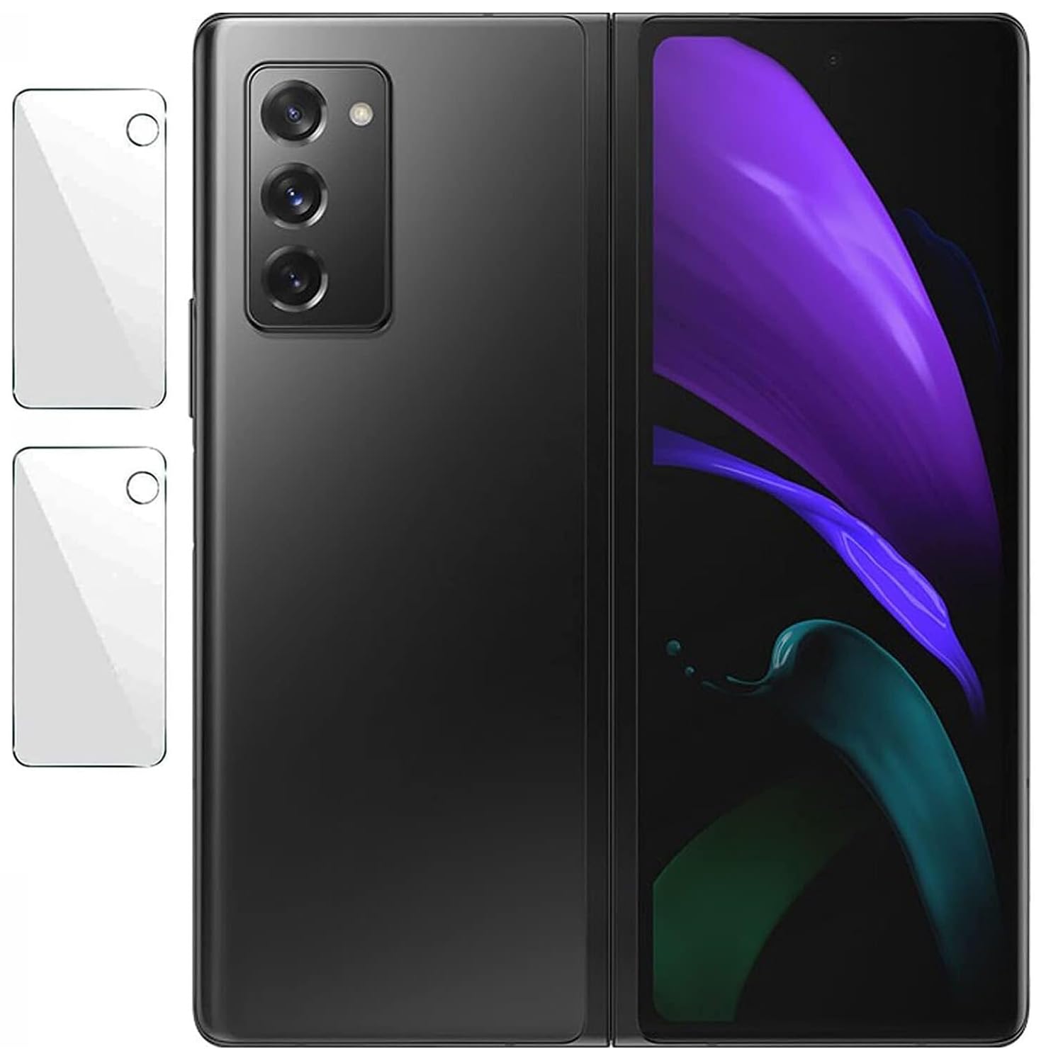 4-Pack Full Coverage Tempered Glass Screen Protector for Samsung Galaxy Z Fold 2 5G - 2 Front & Back Protectors + 2 Camera Lens Protectors | Anti-Scratch, Bubble-Free Installation | Perfect for Work, Travel & Daily Protection