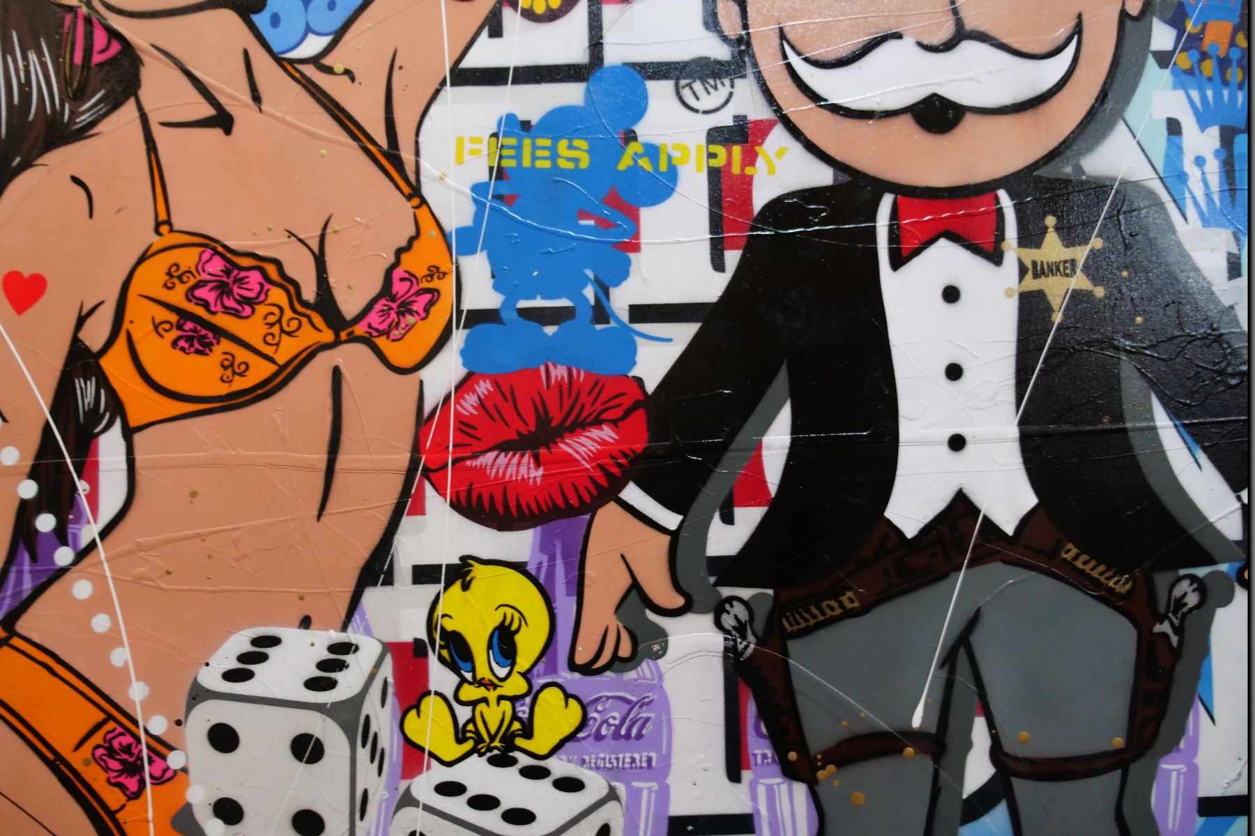 Monopoly Man Textured Urban Pop Art Canvas Painting - 75