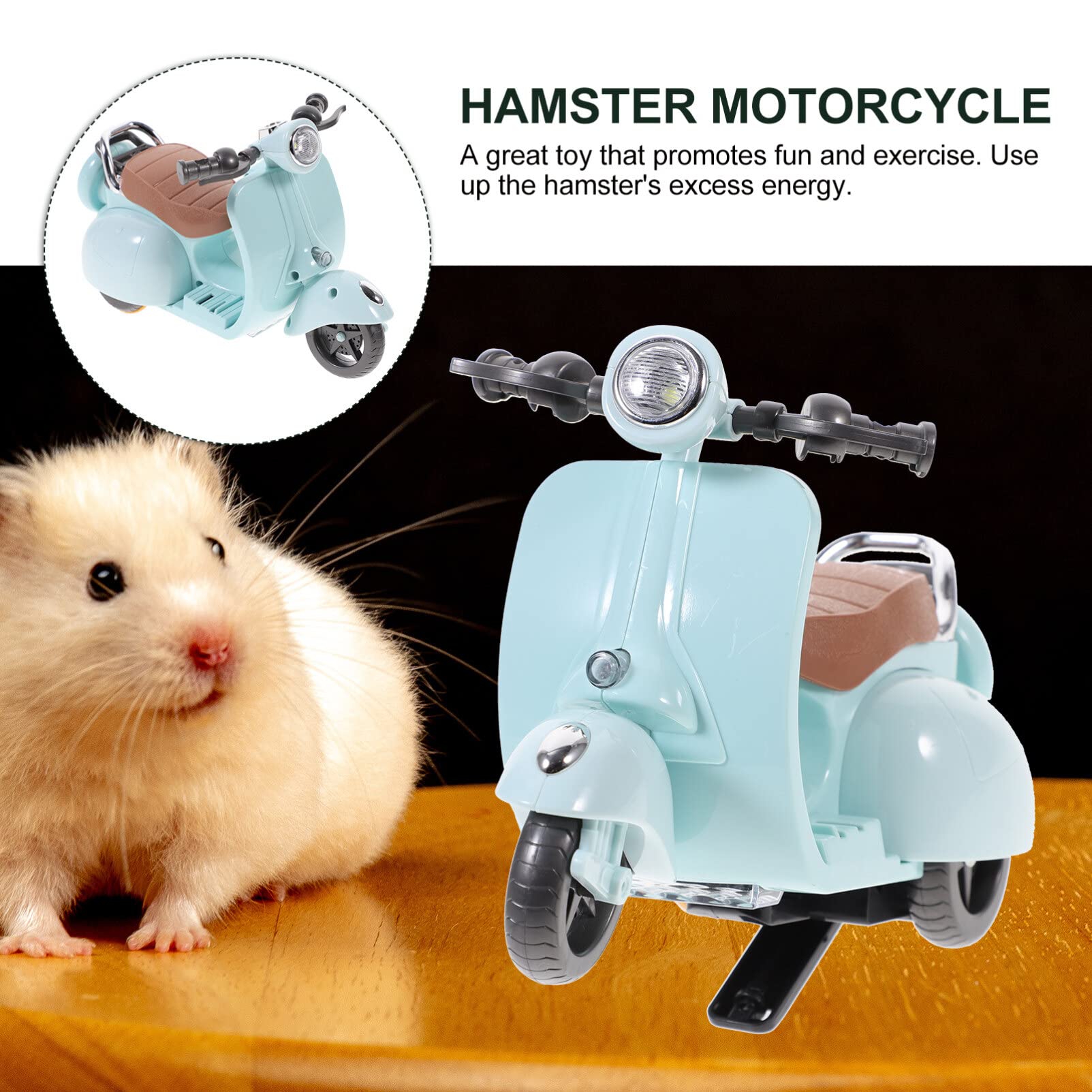 Hamster Motorcycle Toy - Rotating Cage Accessories for Small Pets - Play & Hideout Fun