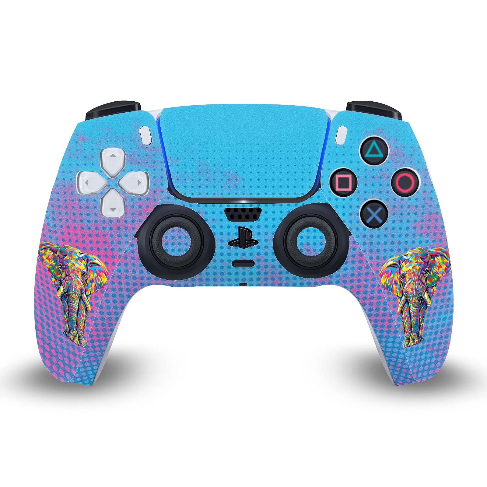 Official P.D. Moreno Elephant Animals II Vinyl Skin Sticker for Sony PlayStation 5 PS5 Slim/Pro Disc Edition Console & DualSense Controller - Gaming Decal for Customization & Protection - Perfect for Gamers, Collectors, and PS5 Enthusiasts