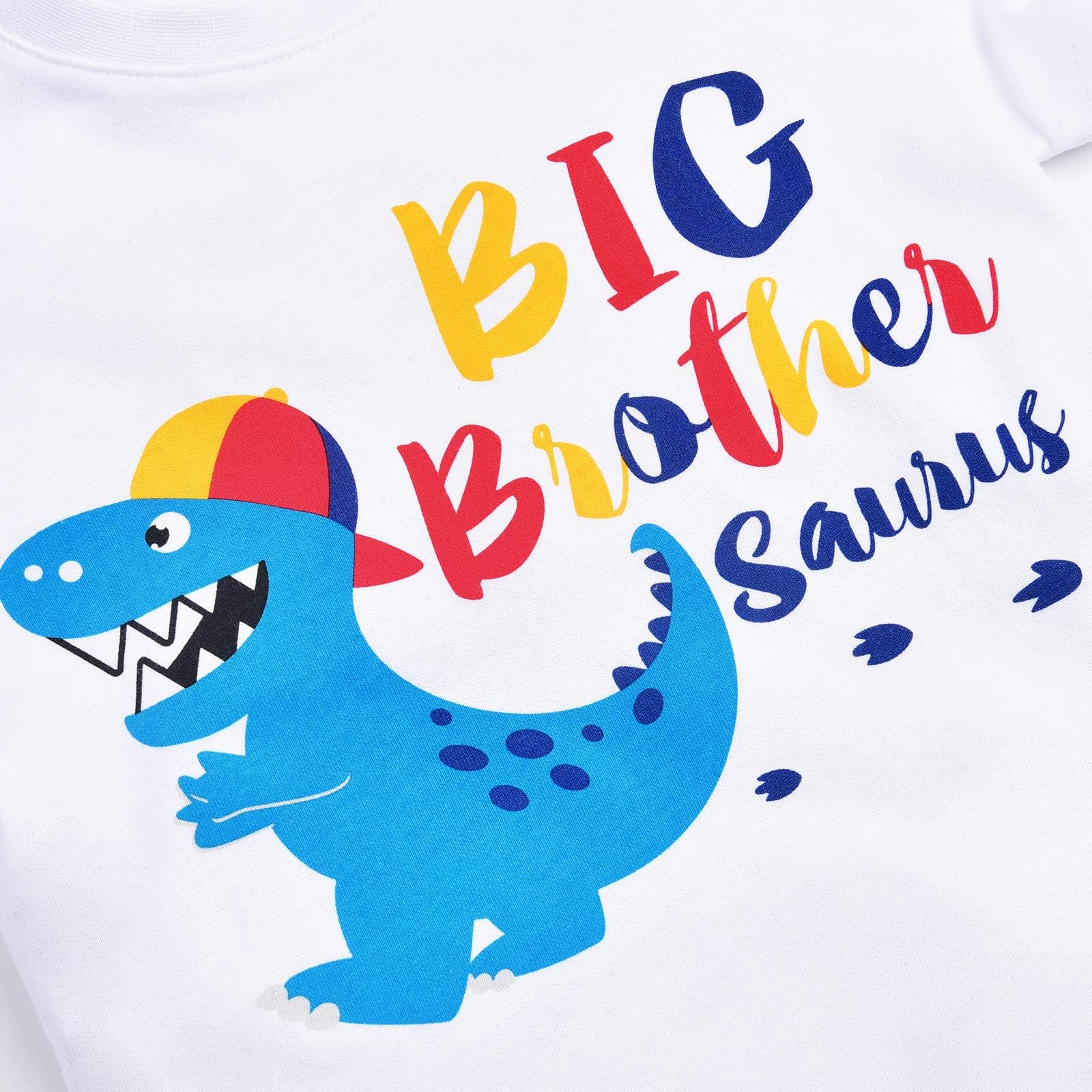 Dinosaur Big Brother Announcement T-Shirt - Cute Sibling Outfits for Toddler Boys | Fun Family Matching Clothes for Birth Announcements & Photo Shoots