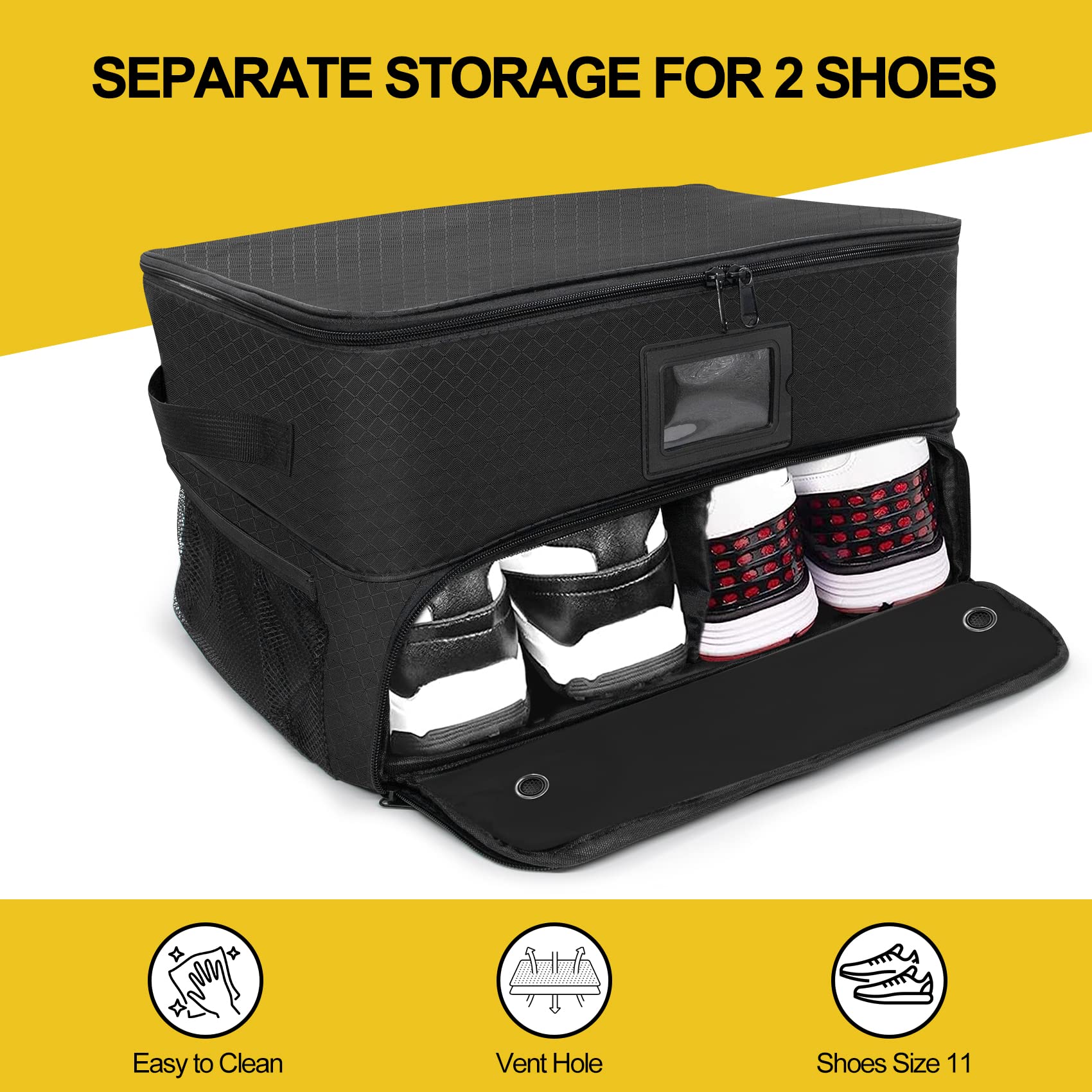2 Layer Golf Trunk Organizer for SUV - Car Golf Storage with Ventilated Shoe Compartment for Shoes, Balls, Tees & Accessories - Perfect Golf Gifts for Men - Ideal for Travel & Tournament Use