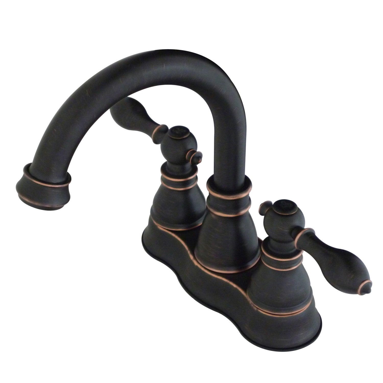 American Classic FSC1616ACL Double Handle 2 Hole Deck Mount 4 Inch Centerset Bathroom Faucet with Push Up Pop Up - Naples Bronze Finish for Bathroom Sink Vanity and Powder Room
