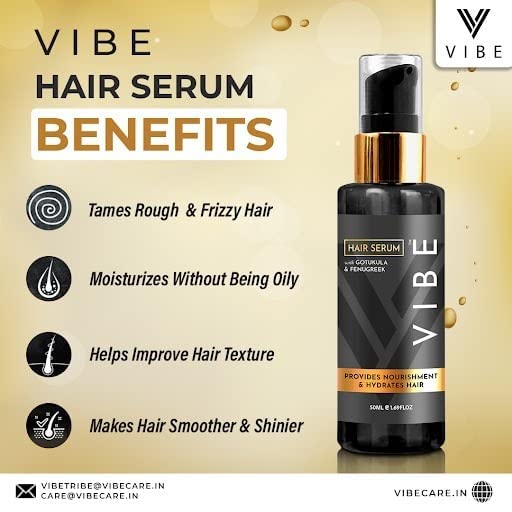 VIBE Hair Growth Serum Kit - Anti Hair Fall Treatment for Dry, Damaged & Frizzy Hair - Nourishing Hair Serum (30ml, Pack of 2) - Perfect for Daily Hair Care & Styling