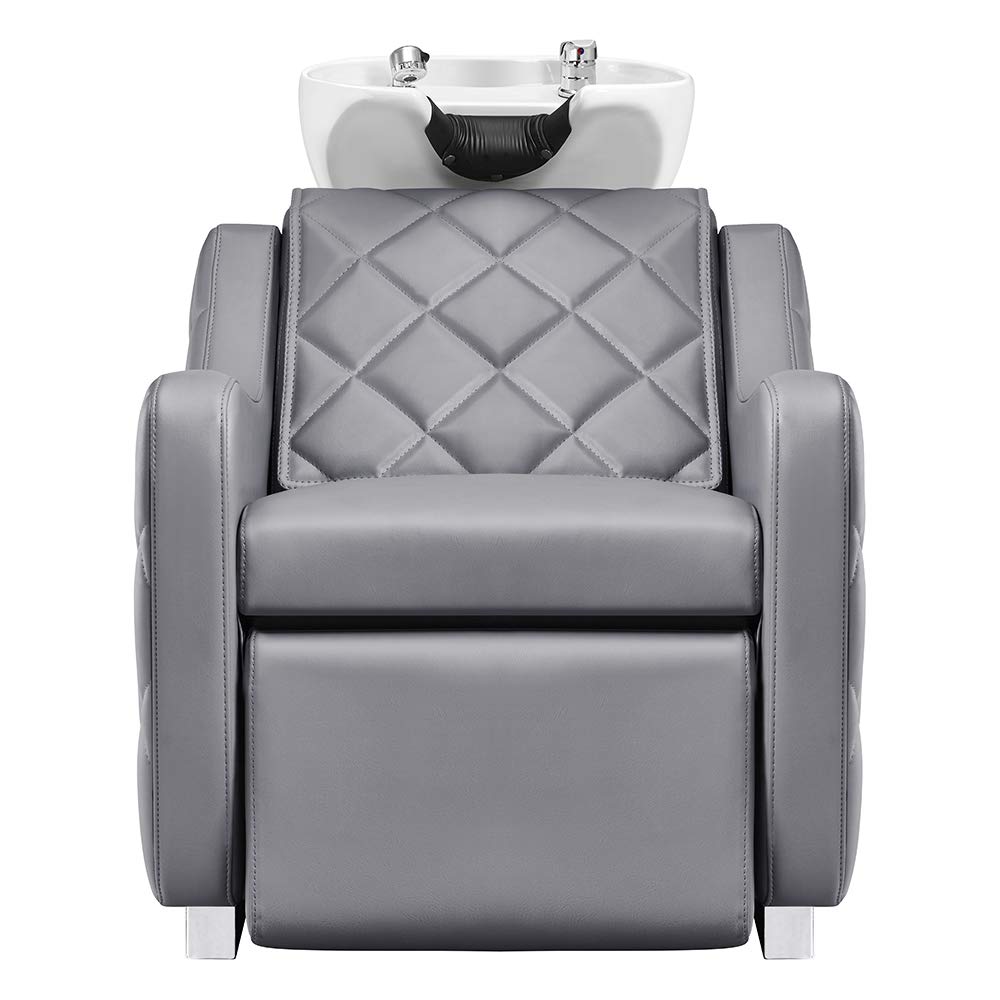 Professional Salon Shampoo Backwash Unit with Massage & Adjustable Leg Rest - Hydraulic Hair Washing Station for Barber Shops & Beauty Salons - Perfect for Hair Styling, Washing, and Spa Treatments
