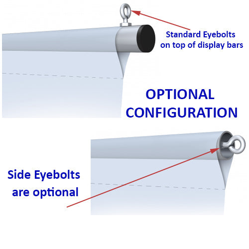 120-Pack Extra Wide Ceiling Mounted Graphic Bars - Multi-Section Display System for Retail Stores, Trade Shows & Exhibition Booths