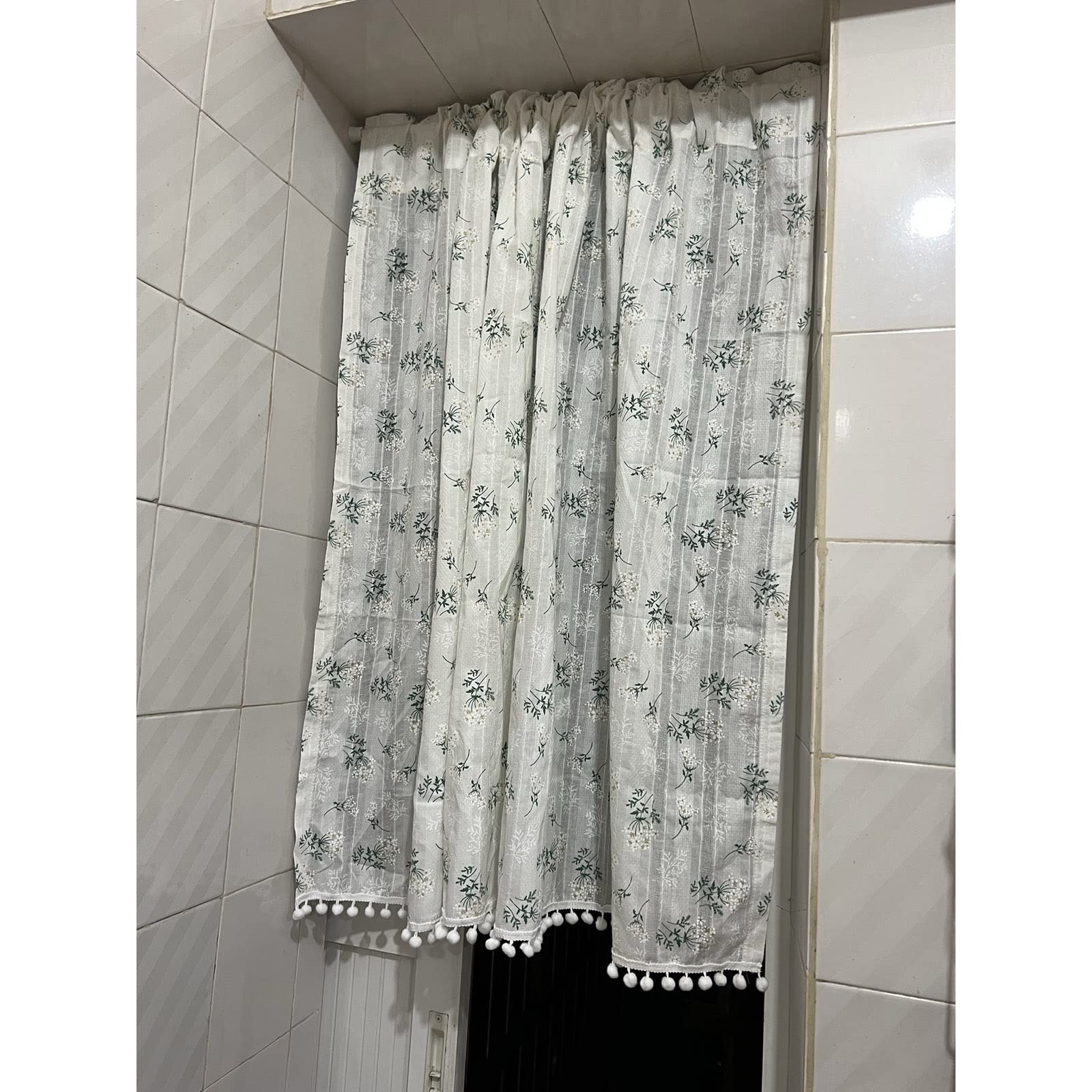 Farmhouse Kitchen Curtain Valances - 1 Piece Short Cafe Curtains for Half Windows - Bathroom & Cabinet Door Drapes - Rustic Home Decor for Kitchen, Dining Room & Farmhouse Style Interiors