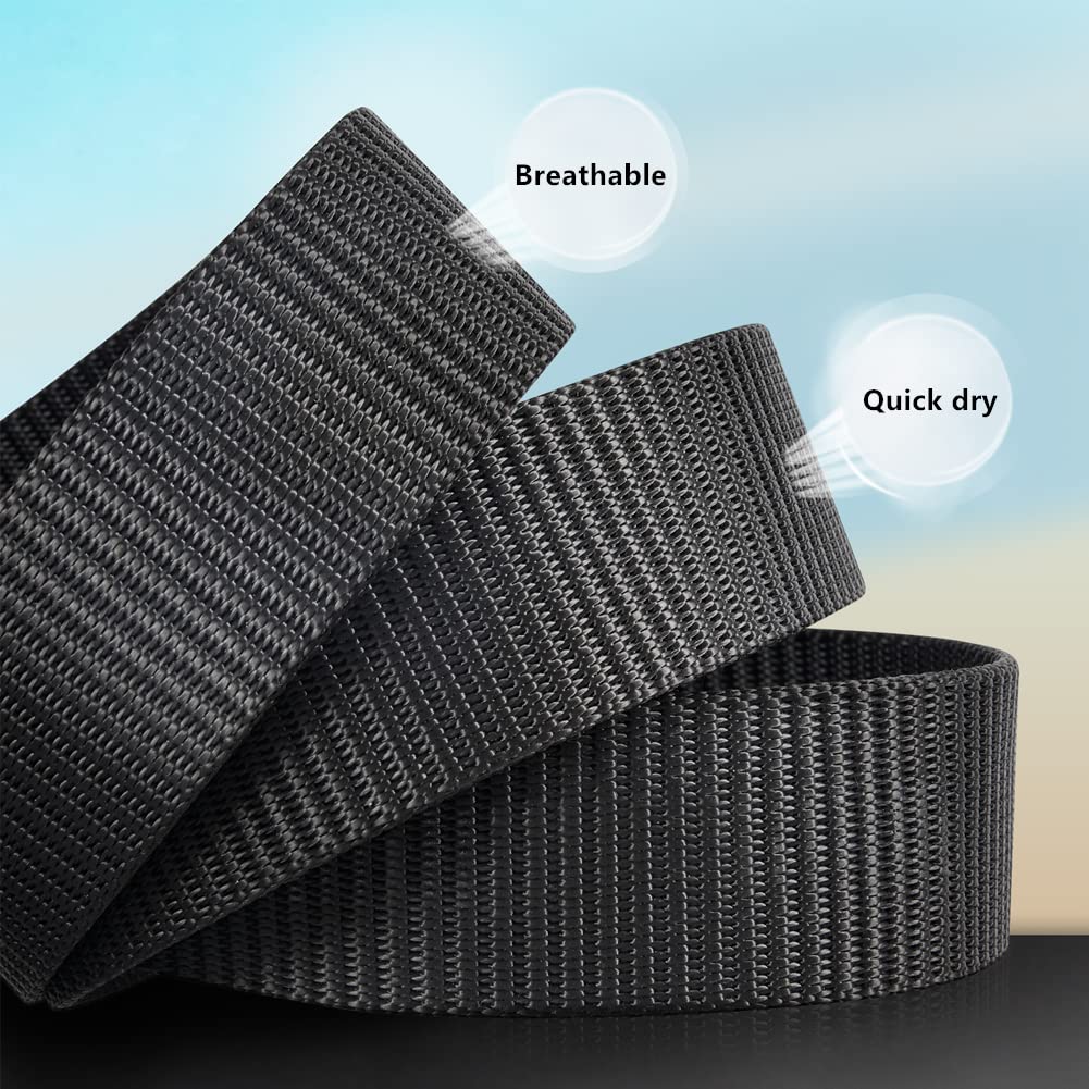8 Pack Heavy Duty Nylon Military Tactical Belt with Plastic Buckle - Adjustable Web Belt for Outdoor, Hiking, Camping & Workwear - Perfect for Tactical Gear, Pants & Survival Equipment