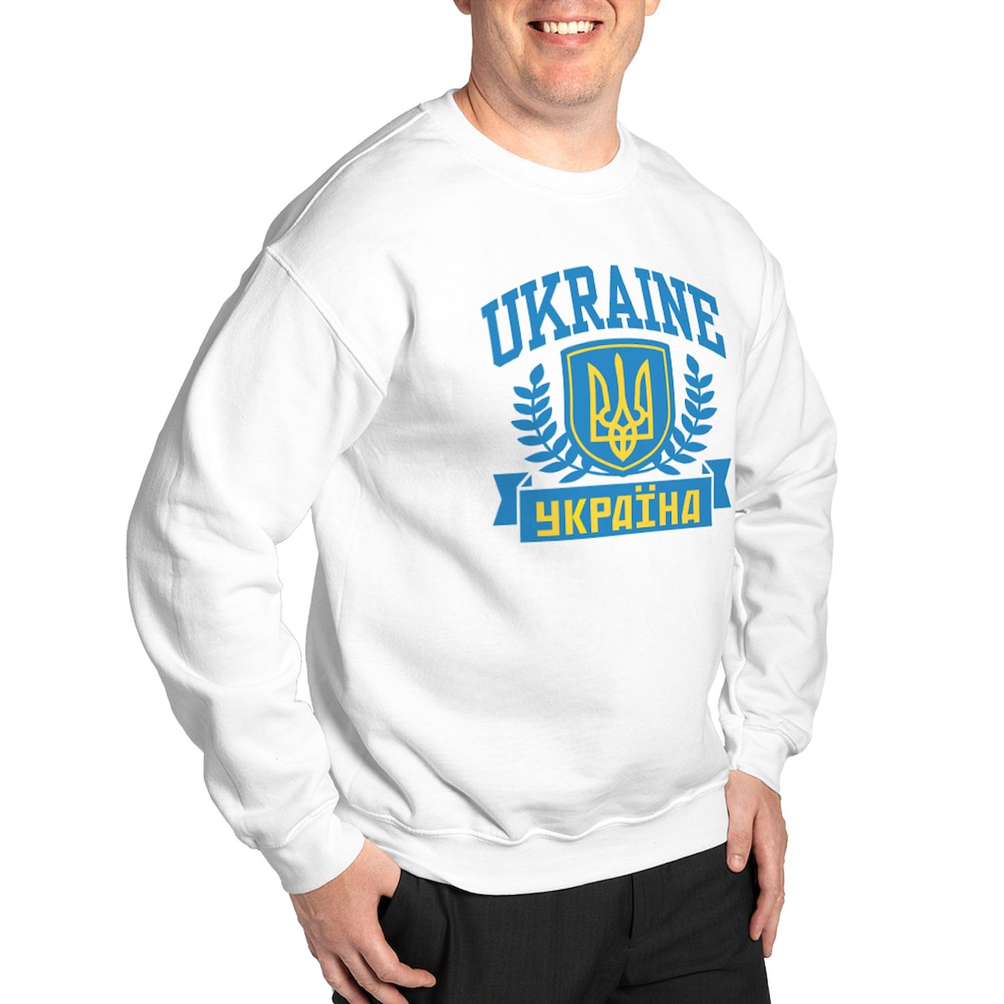 Ukraine Flag Sweatshirt - Classic Crew Neck Lightweight Pullover for Men & Women | Patriotic Apparel for Support, Casual Wear & Gifts