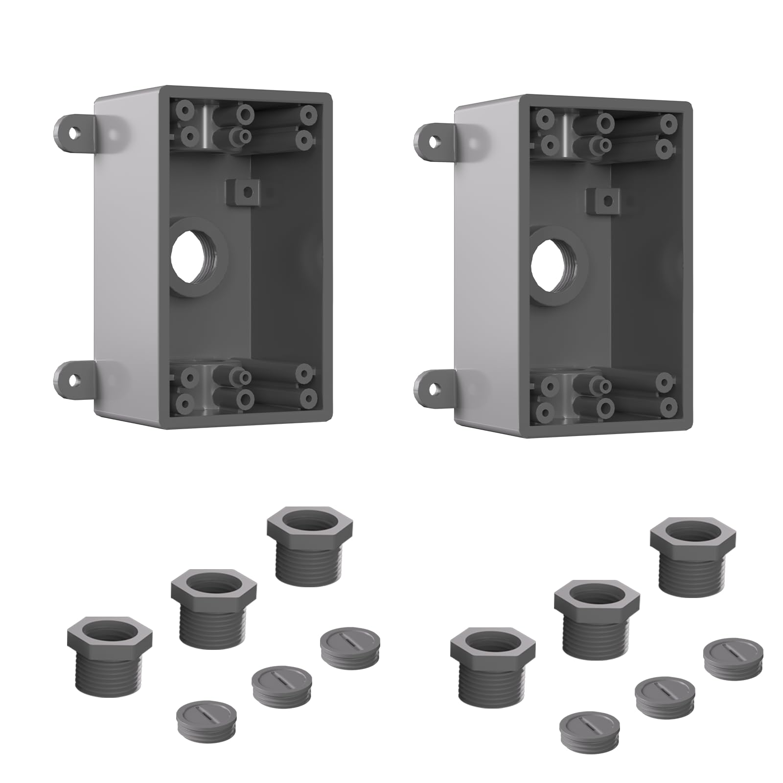 Weatherproof Outdoor Electrical Box - UL Listed Single-Gang Junction Box for 1/2