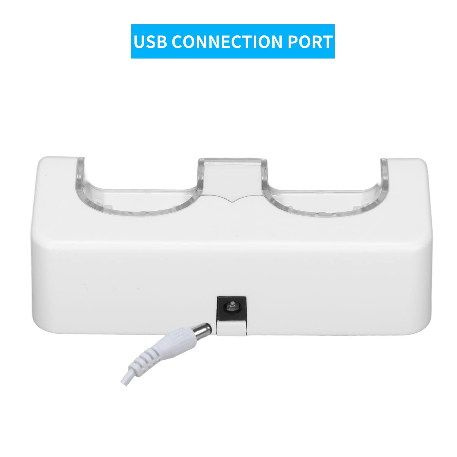 Yunseity Wii Remote Battery Charger - Dual Charging Station for Wii & Wii U Controllers with 2x 2800mAh Rechargeable Batteries (White) | Perfect for Gaming Sessions & Family Entertainment