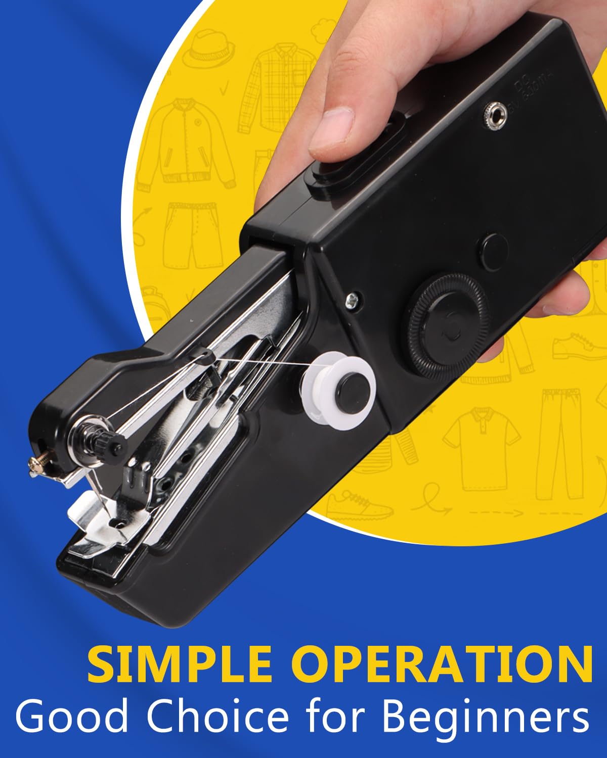 Portable Electric Handheld Sewing Machine for Beginners - Mini Sewing Kit with Easy Operation for Clothing Repair, Fabric Crafts & DIY Projects | Perfect for Home Use, Travel & Emergency Repairs