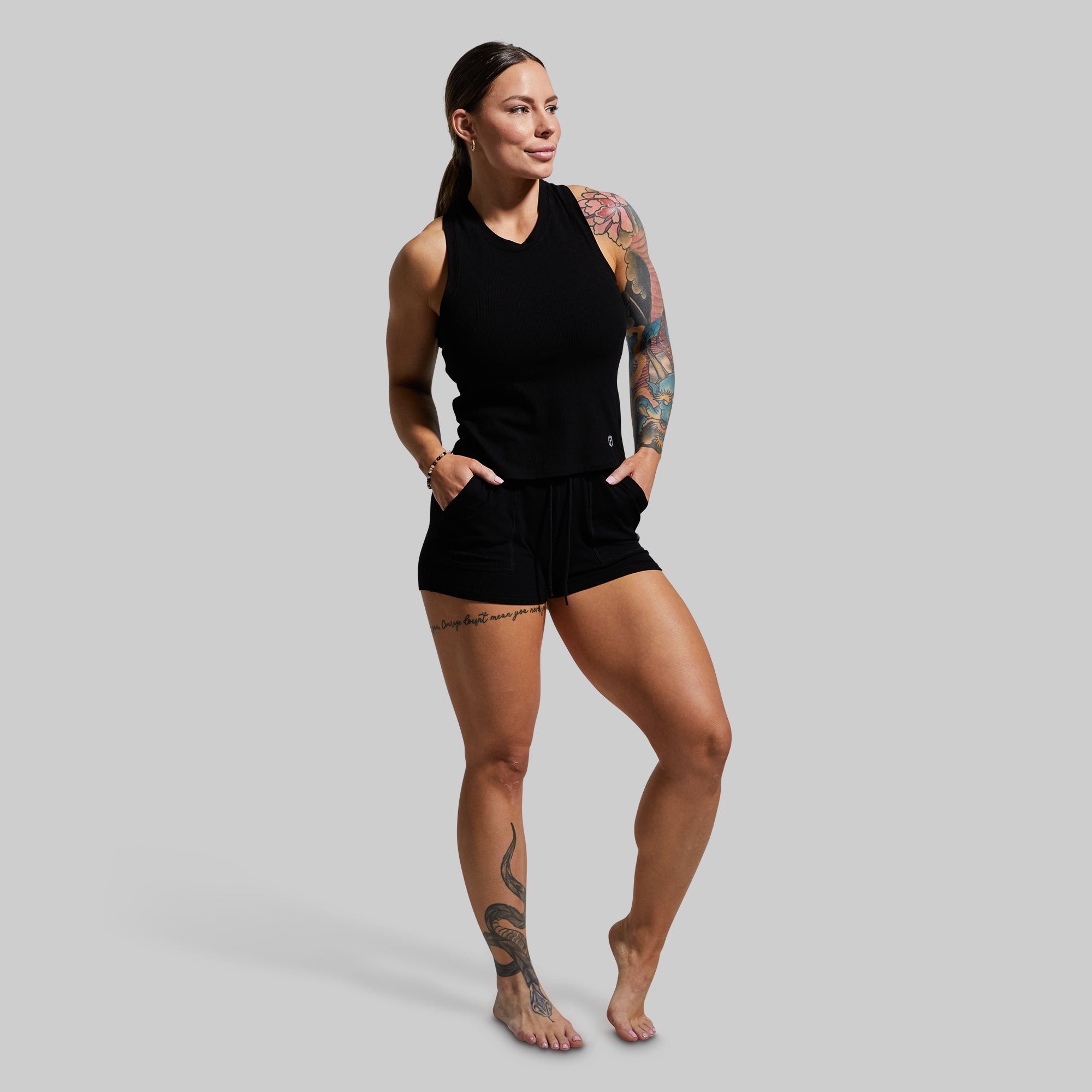 Everyday Crop Top for Women - Black Stretchy Comfortable T-Shirt | Perfect for Yoga, Gym, Running & Casual Wear