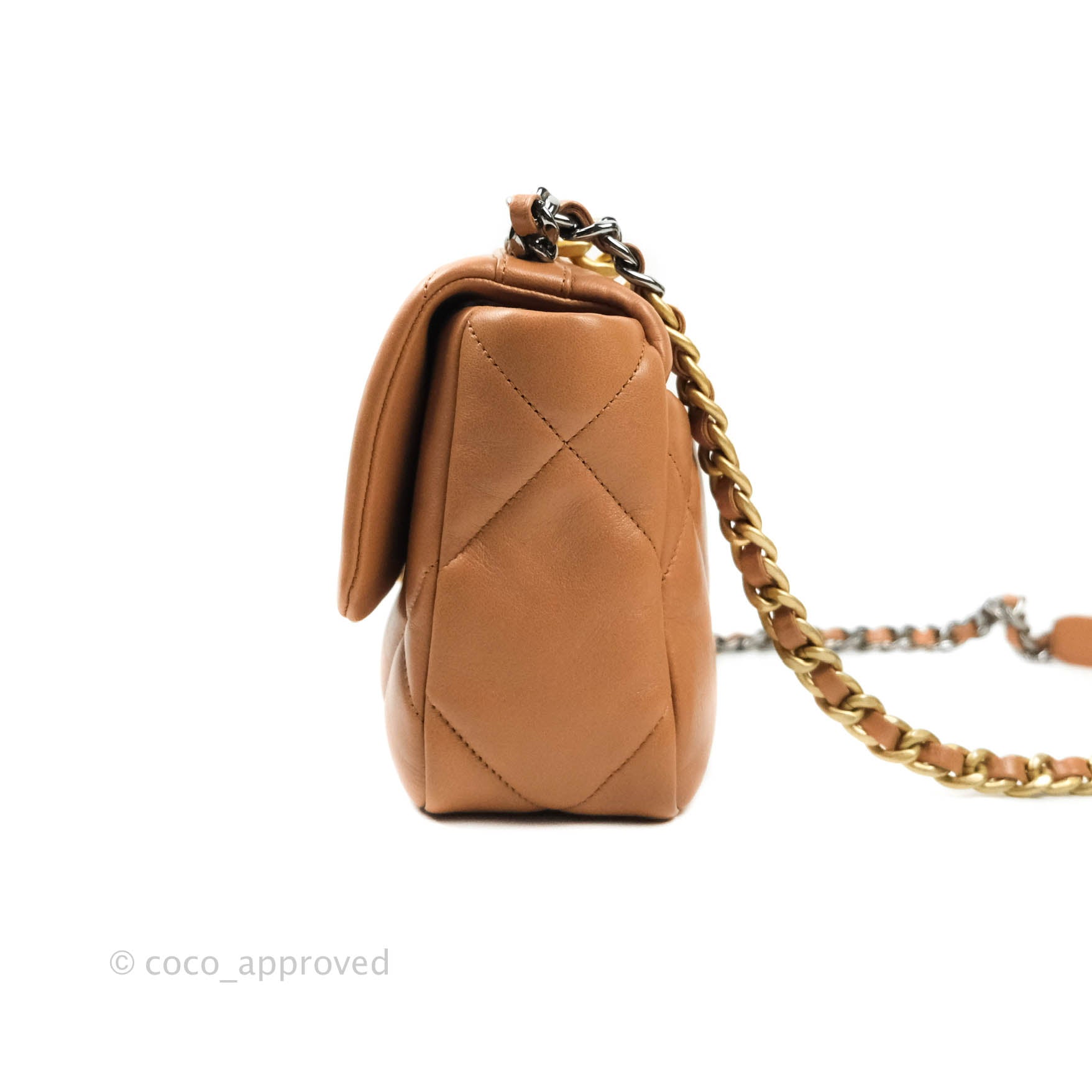 Chanel 19 Small Handbag in Dark Beige Caramel with Mixed Hardware - Perfect for Work, Travel & Evening Events