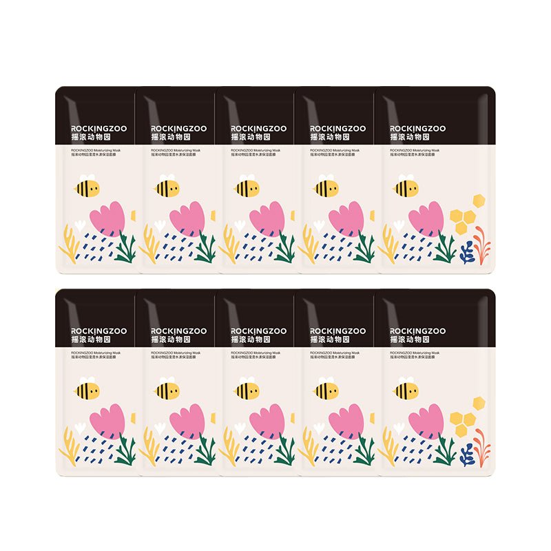 ROCKINGZOO Hydrating Face Mask Pack (5 Sheets) - Deep Moisturizing for Dry Skin, Perfect for Daily Skincare & Spa Night