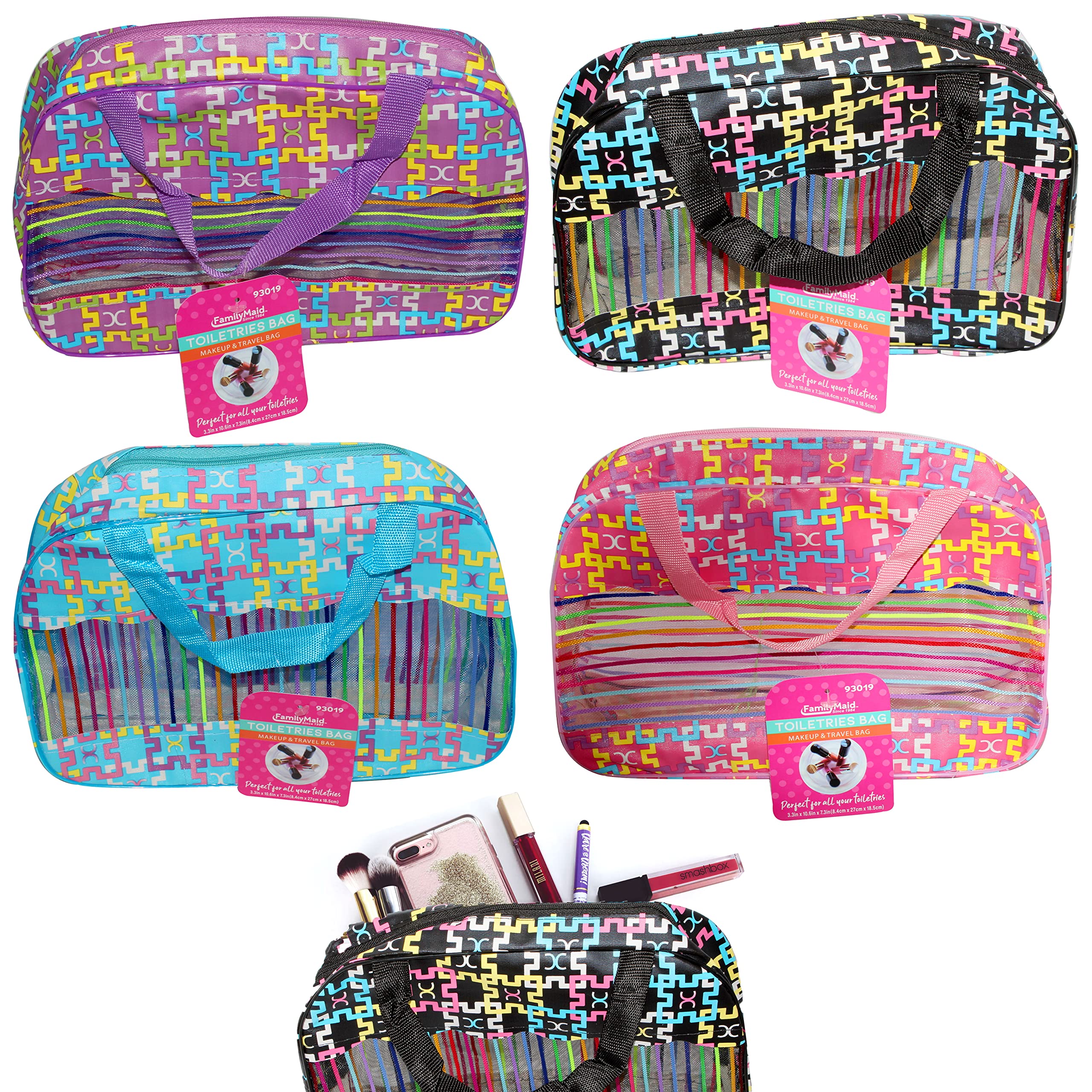 2 Pack Travel Makeup Bags - Waterproof Cosmetic Organizer with Zipper for Toiletries, Beauty Essentials | Perfect for Vacation, Gym, Business Trips & Daily Use